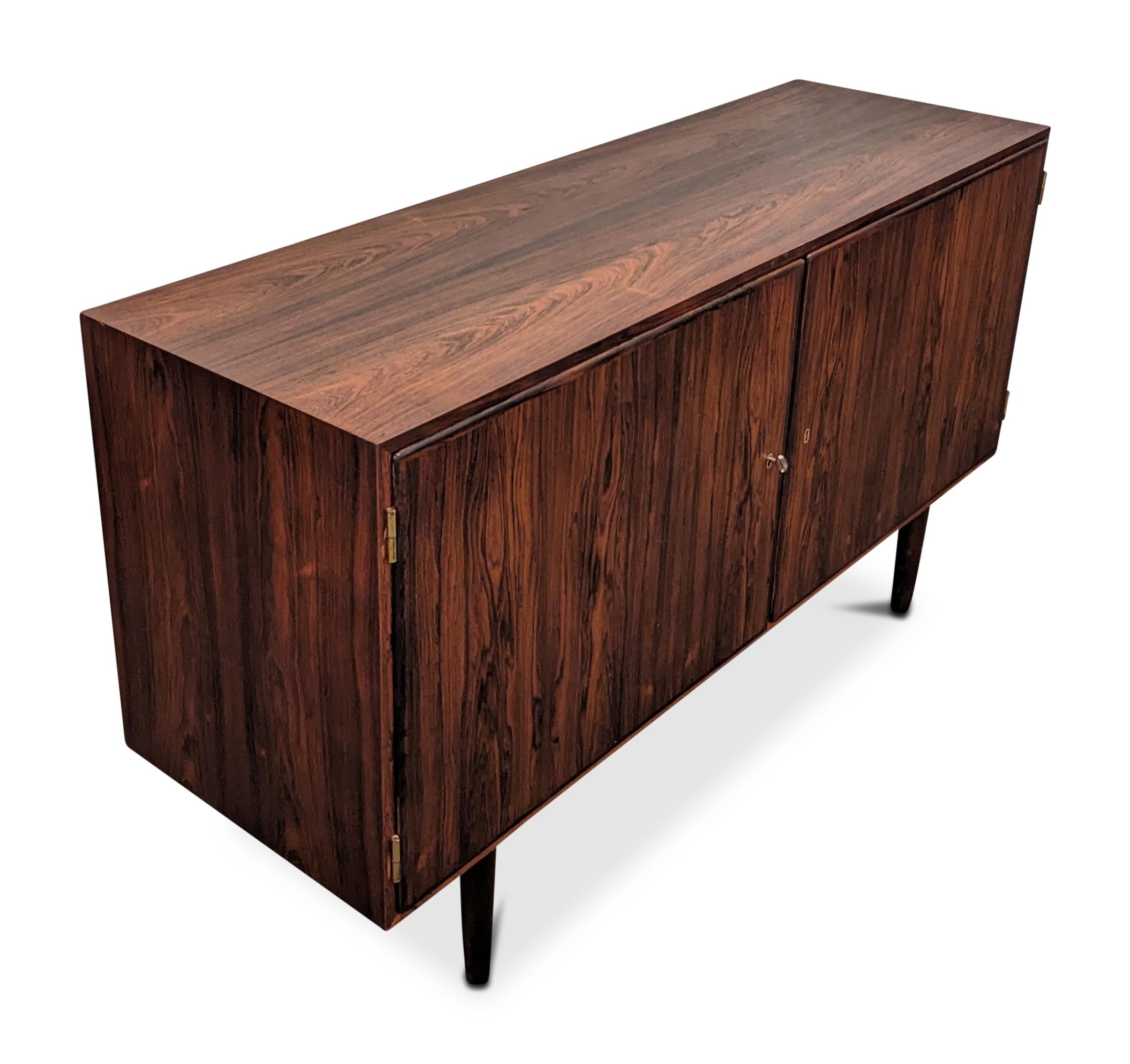 Vintage Danish Mid Century Rosewood Sideboard / Cabinet - 122363 In Good Condition For Sale In Jersey City, NJ