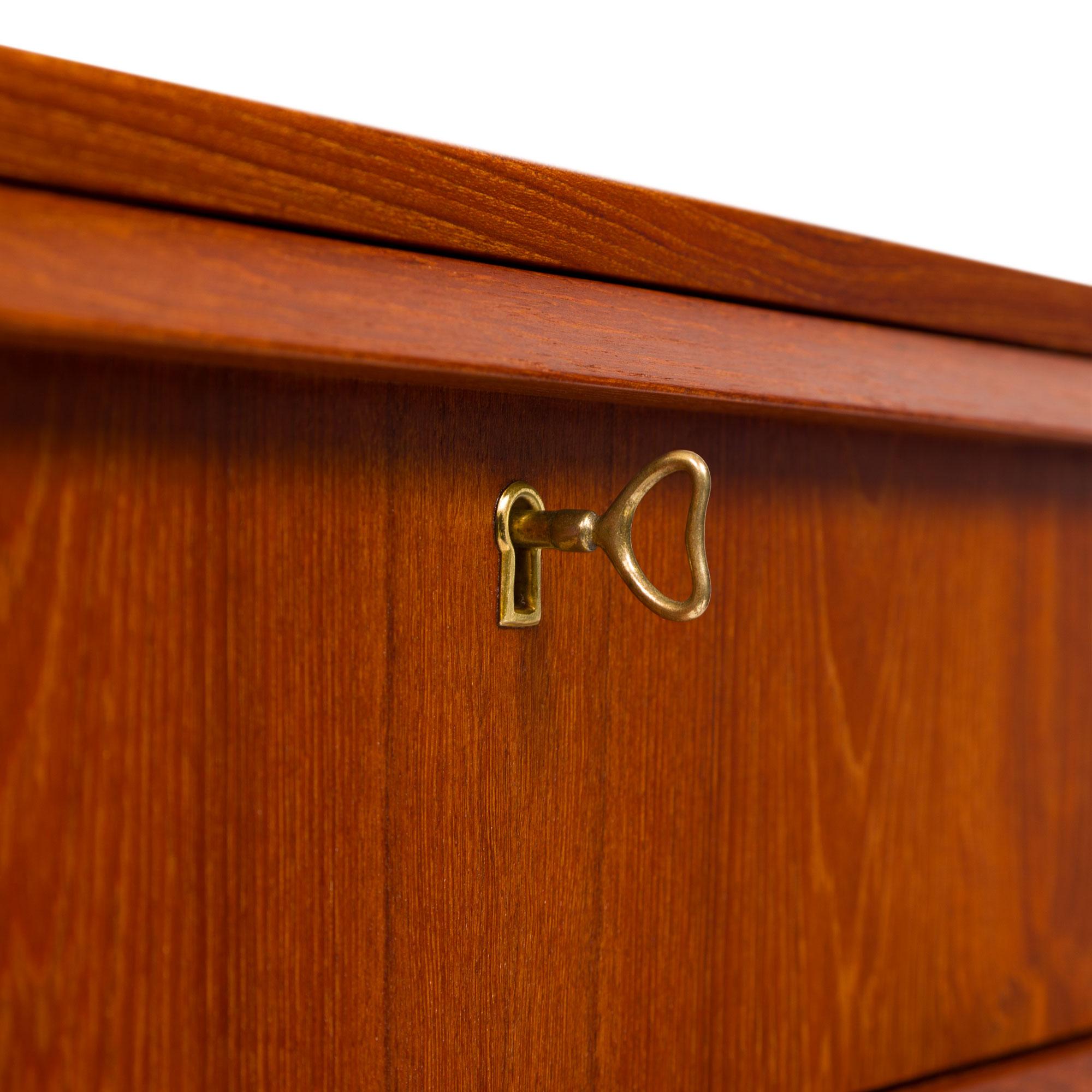 Cassettone danese d'epoca a sei cassetti in teak 1960s in vendita 1
