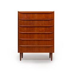 Cassettone danese d'epoca a sei cassetti in teak 1960s
