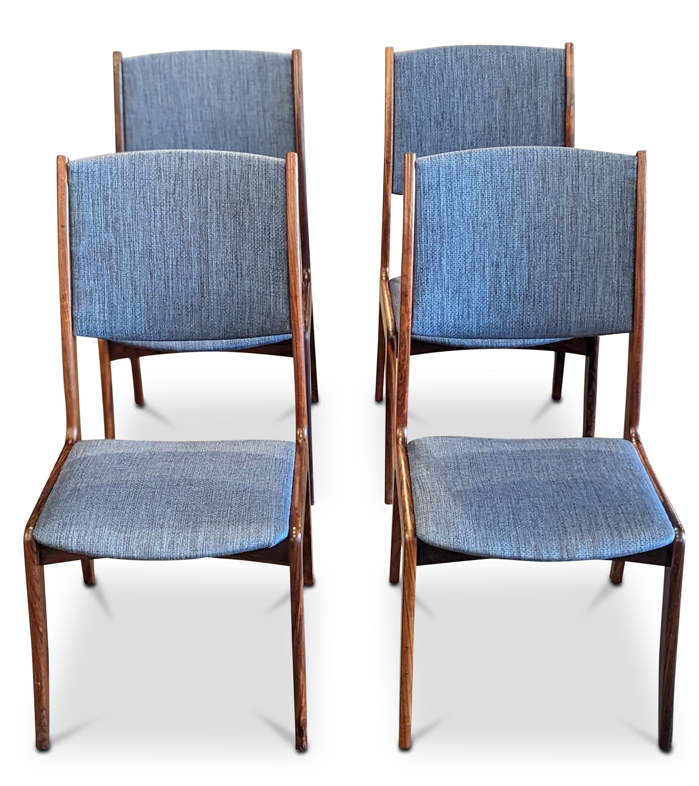 Scandinavian Modern Vintage Danish Mid Century Skovby Tall Back Rosewood Dining Chairs - 072341