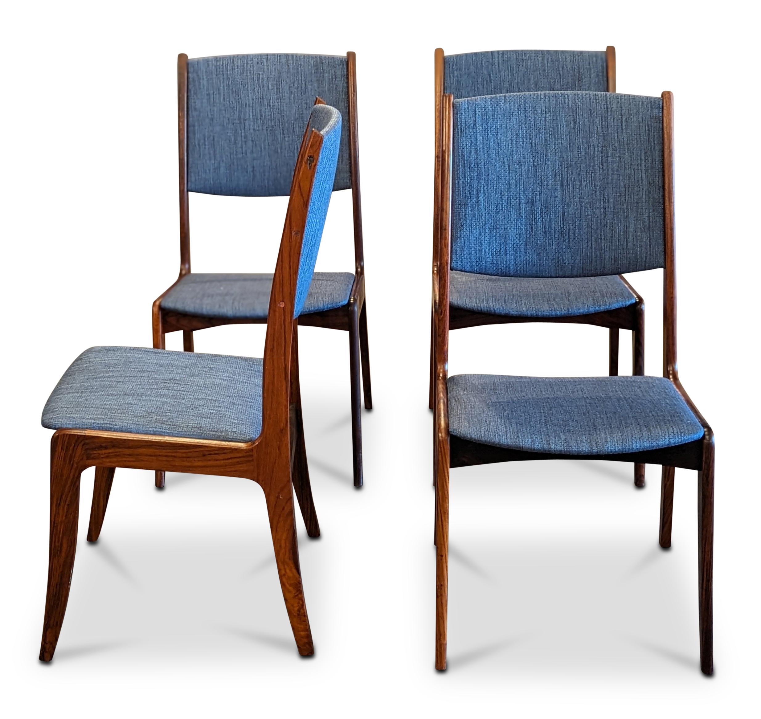 Vintage Danish Mid Century Skovby Tall Back Rosewood Dining Chairs - 072341 In Good Condition In Jersey City, NJ
