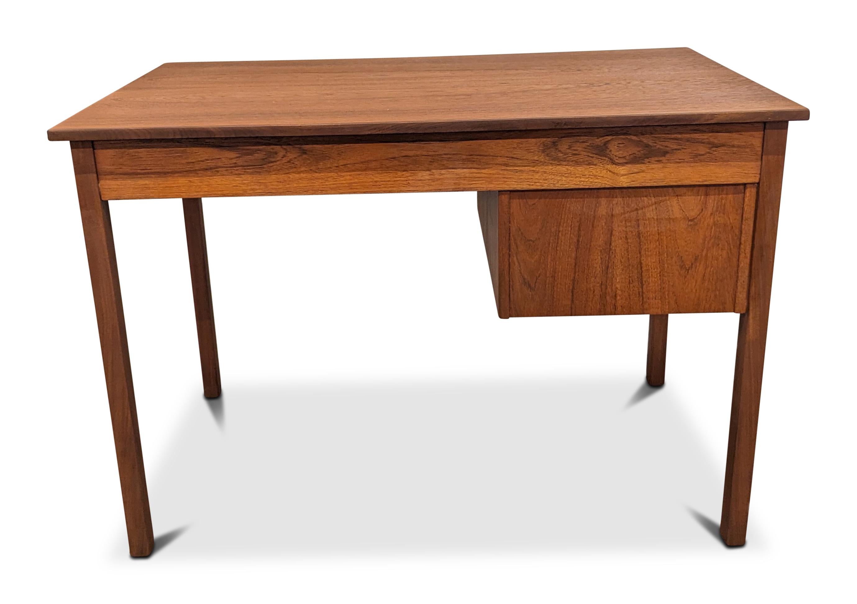 Vintage Danish Mid Century Small Teak Desk - 022407 3