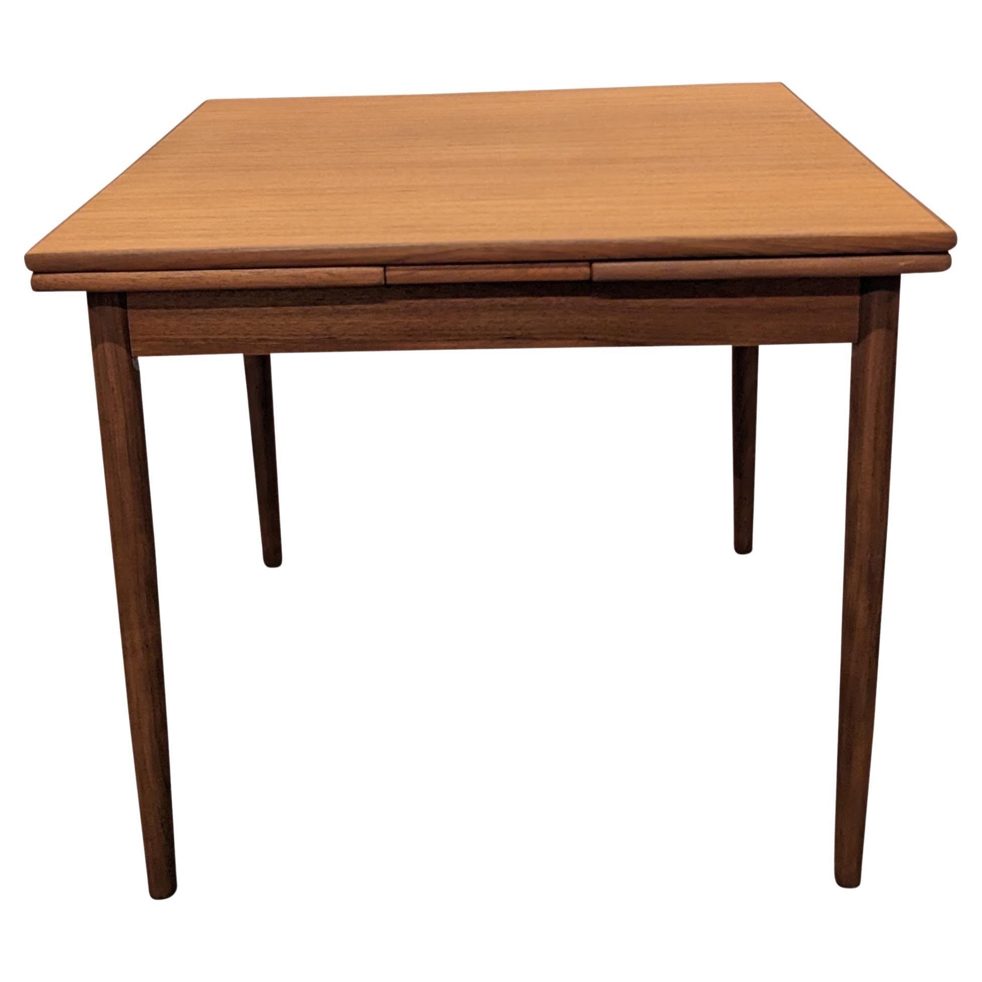 Vintage Danish Mid Century Square Dining Table w 2 Leaves - 082341