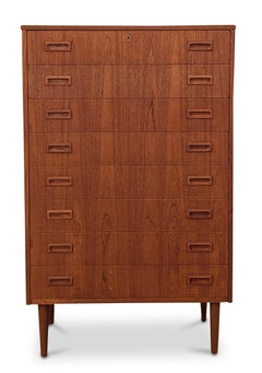 Vintage Danish Midcentury Tall Boy Dresser, 012331