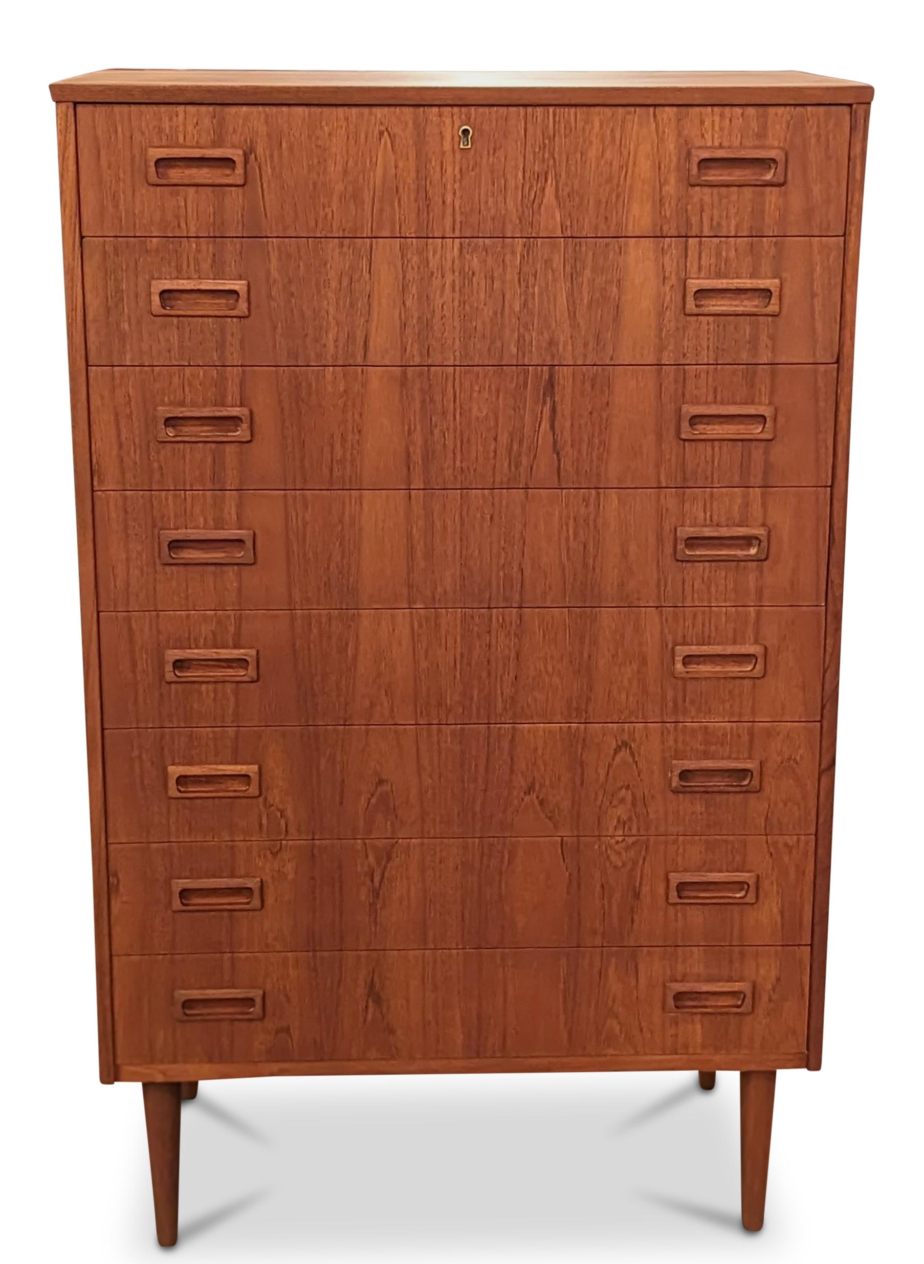 Mid-Century Modern Vintage Danish Midcentury Tall Boy Dresser, 012331