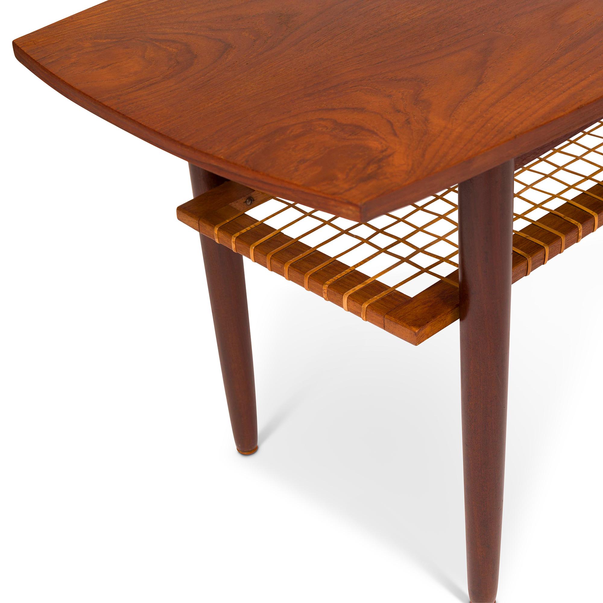 Vintage Danish Mid-Century Teak  and Cane Coffee Table 1960s For Sale 5