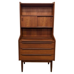 Vintage Danish Midcentury Teak Bookcase / Secretary Desk, 022334