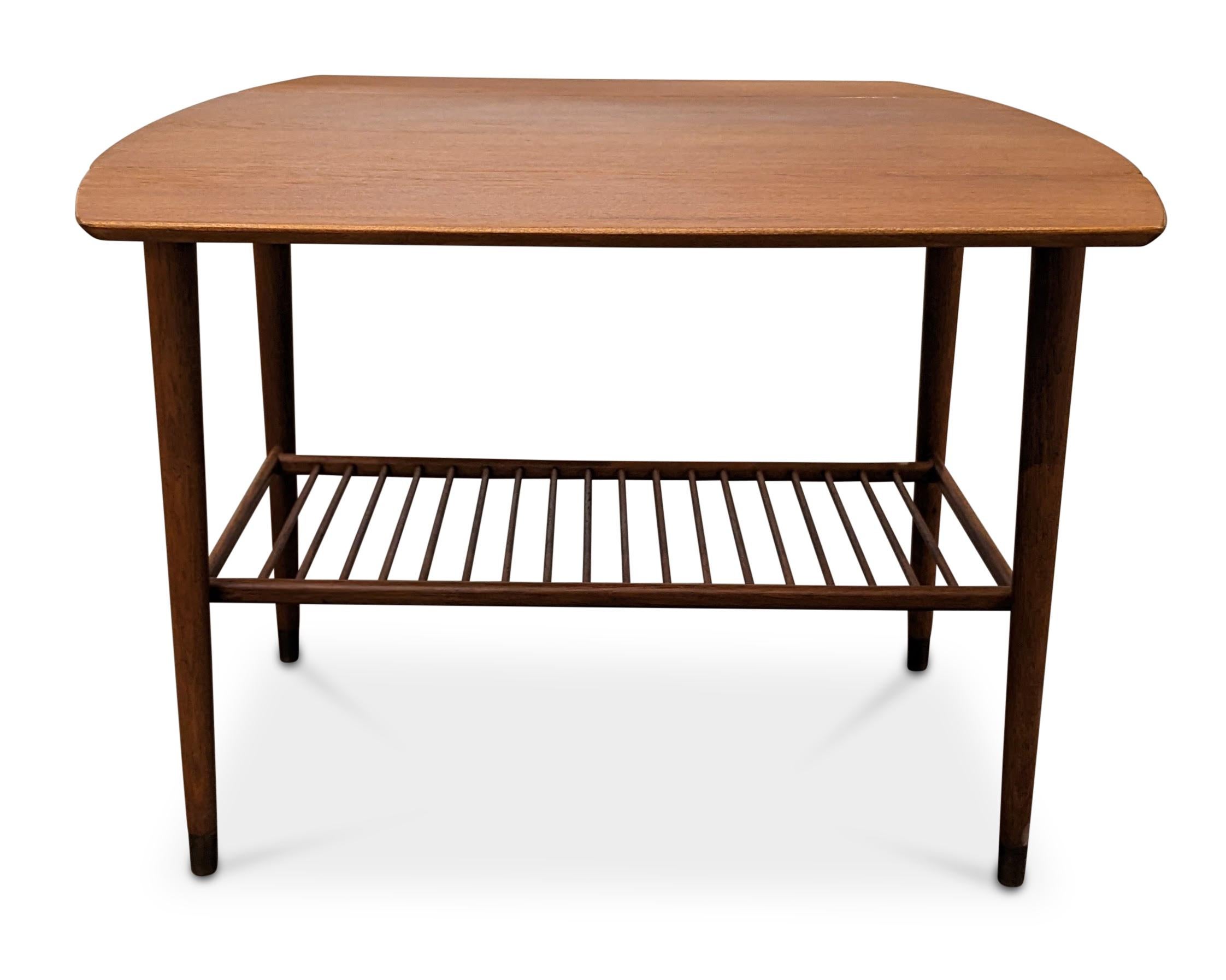 Vintage Danish Midcentury Teak Coffee Table with Leaves, 062326 5