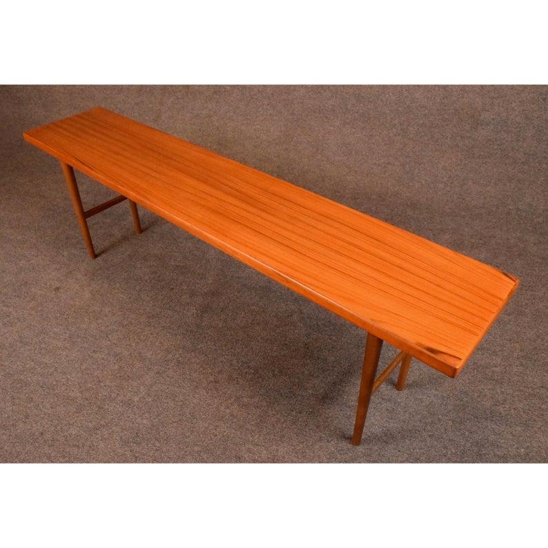 Woodwork Vintage Danish Midcentury Teak Console Bench by Kurt Ostervig for Jason Mobler