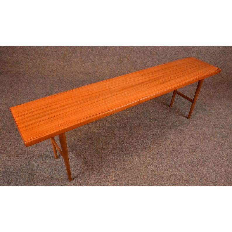 Vintage Danish Midcentury Teak Console Bench by Kurt Ostervig for Jason Mobler In Good Condition In San Marcos, CA