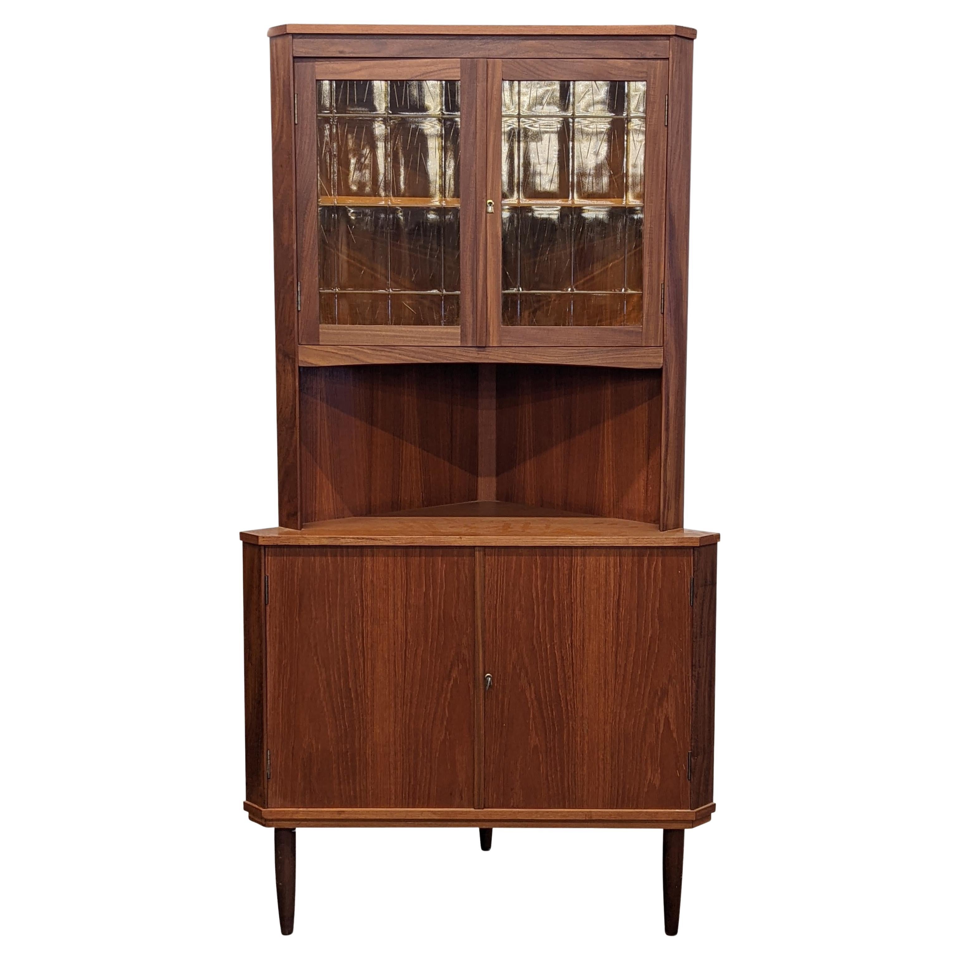 MidCentury Modern Danish Teak Desk Corner Storage Unit For Sale at 1stDibs