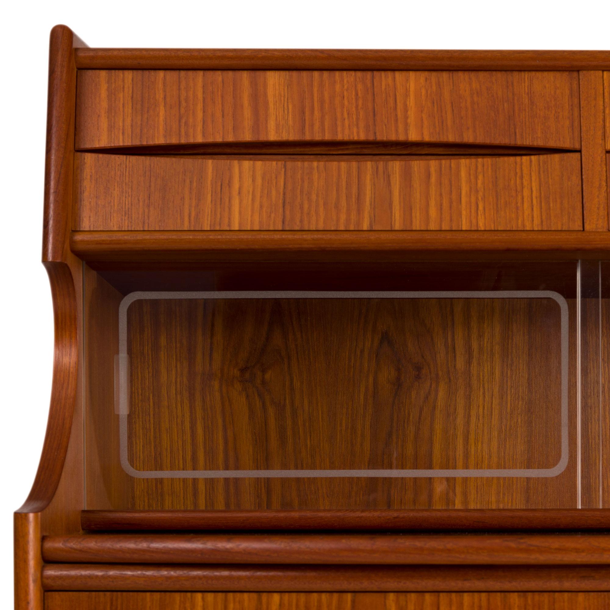 Vintage Danish Mid-Century Teak Cupboard Hutch Secretary Desk by Falsig Mobler For Sale 6