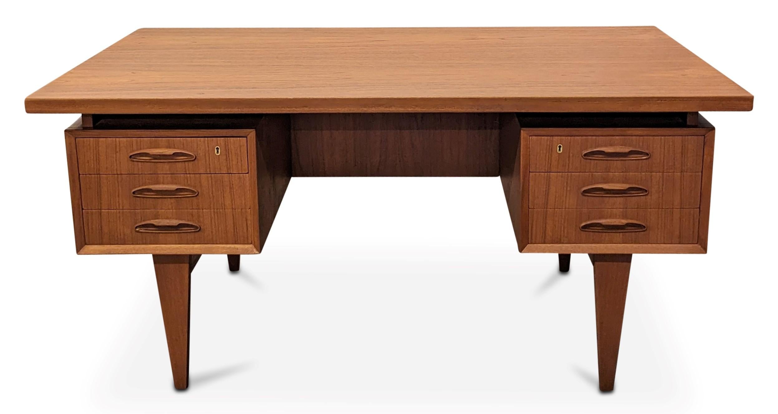 Scandinavian Modern Vintage Danish Mid Century Teak Desk - 082325