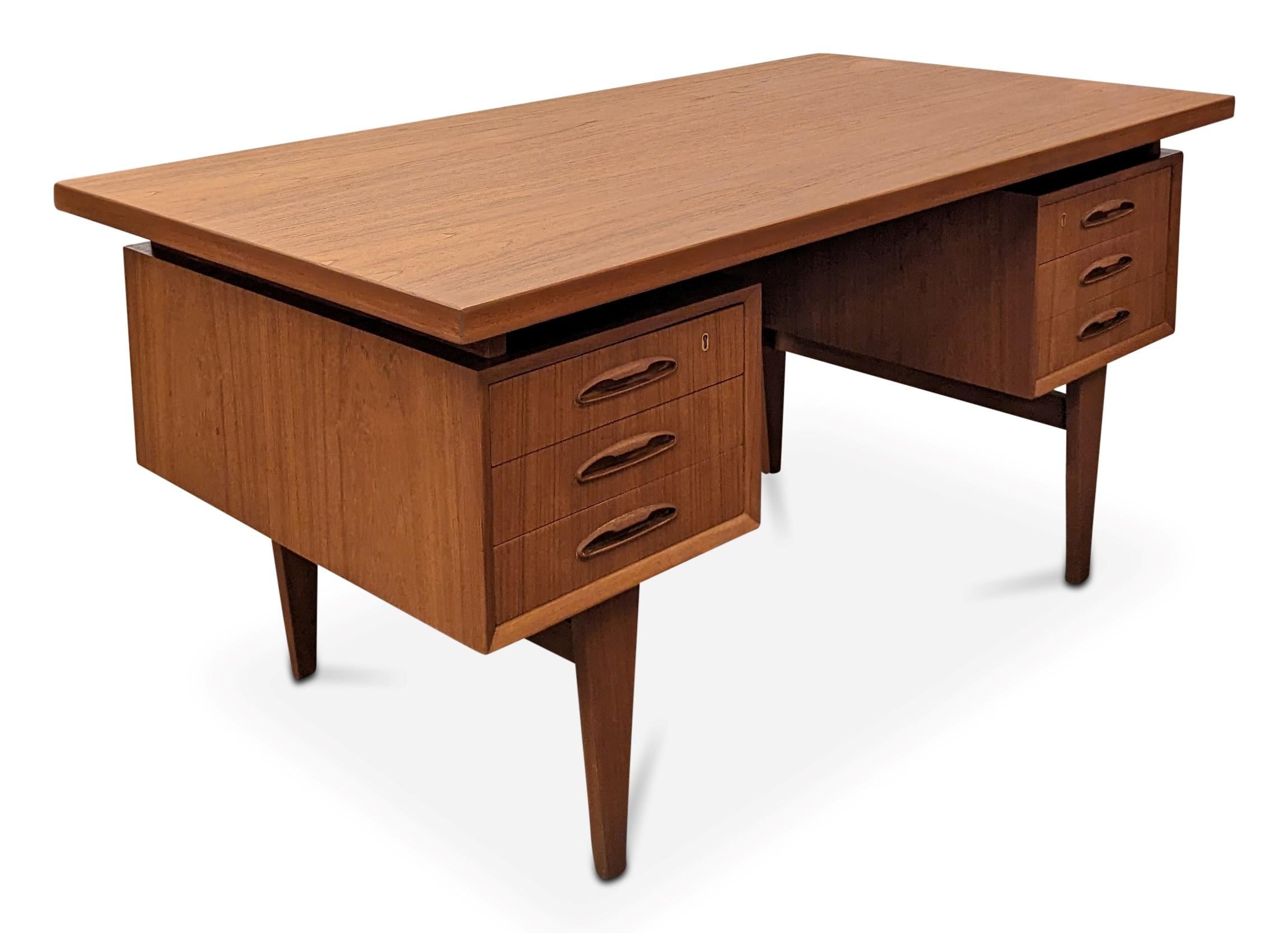 Vintage Danish Mid Century Teak Desk - 082325 1