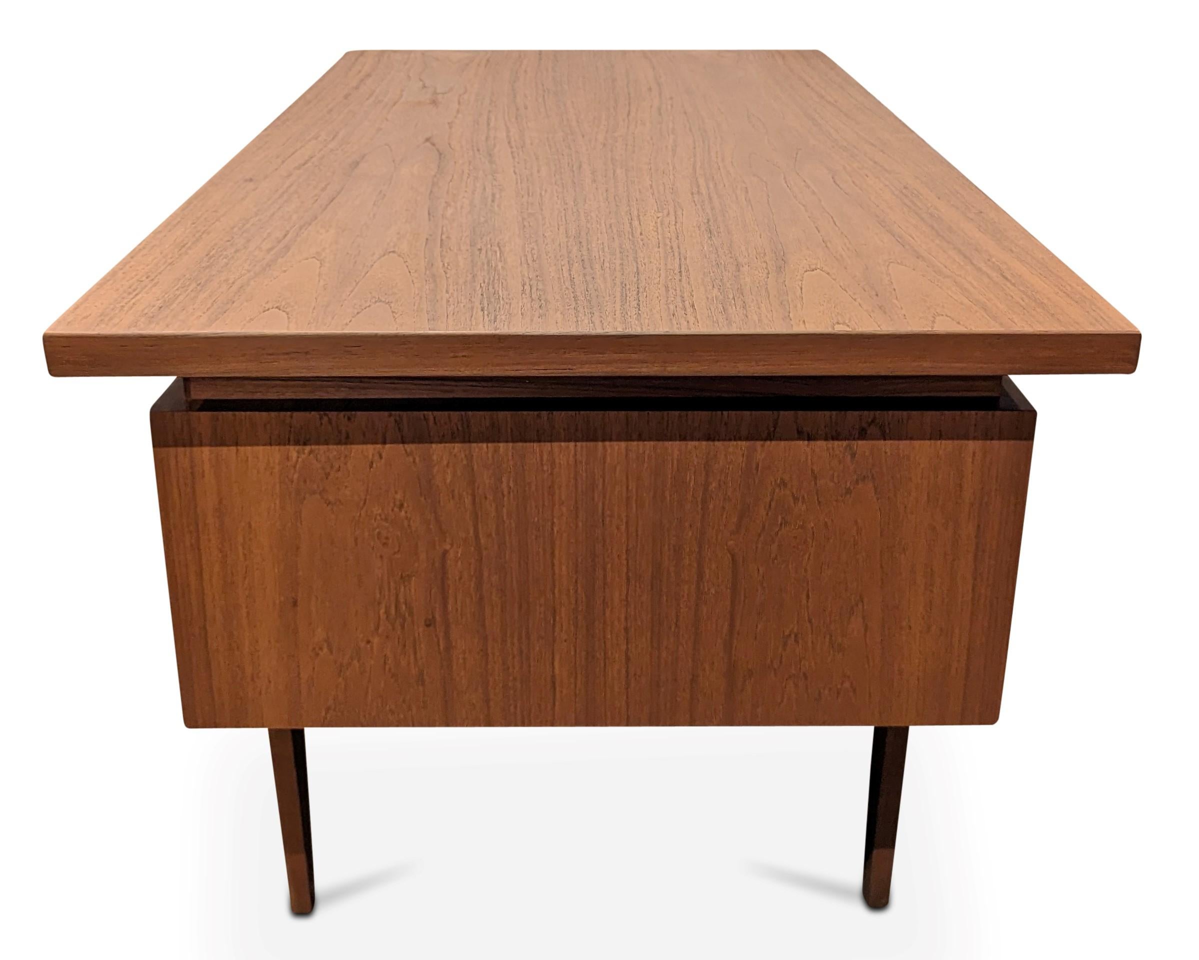 Vintage Danish Mid Century Teak Desk - 082325 2