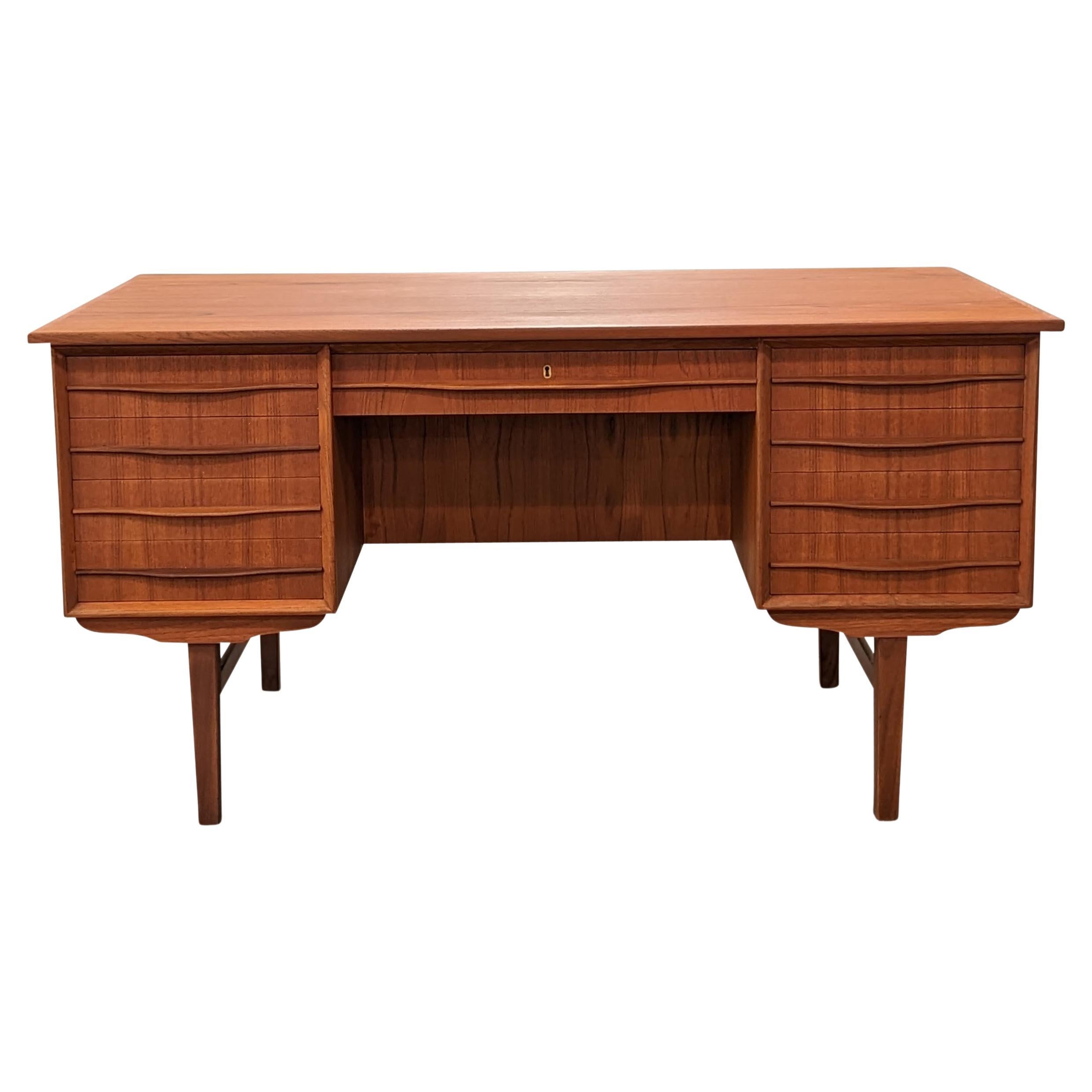 Mid-Century Danish Teak Desk with Extension at 1stDibs