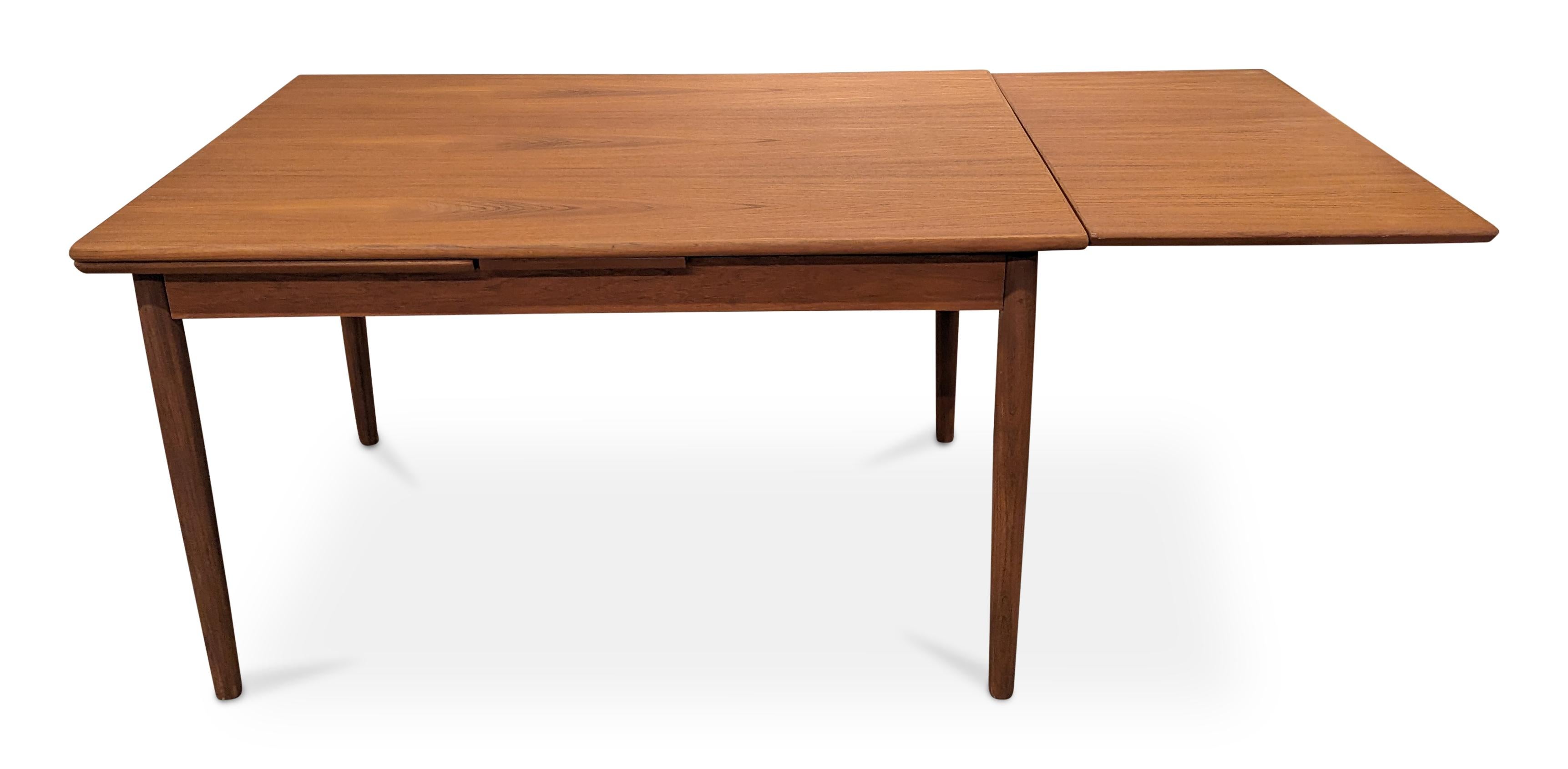 Vintage Danish Mid Century Teak Dining Table w 2 Hidden Leaves - 022461 2