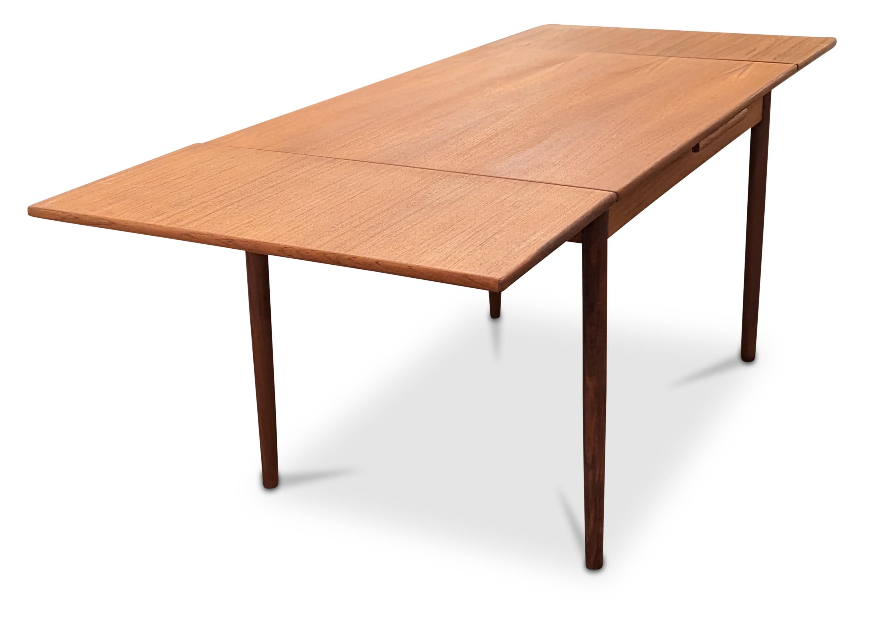 Mid-Century Modern Vintage Danish Mid Century Teak Dining Table w Two Hidden Leaves - 122271