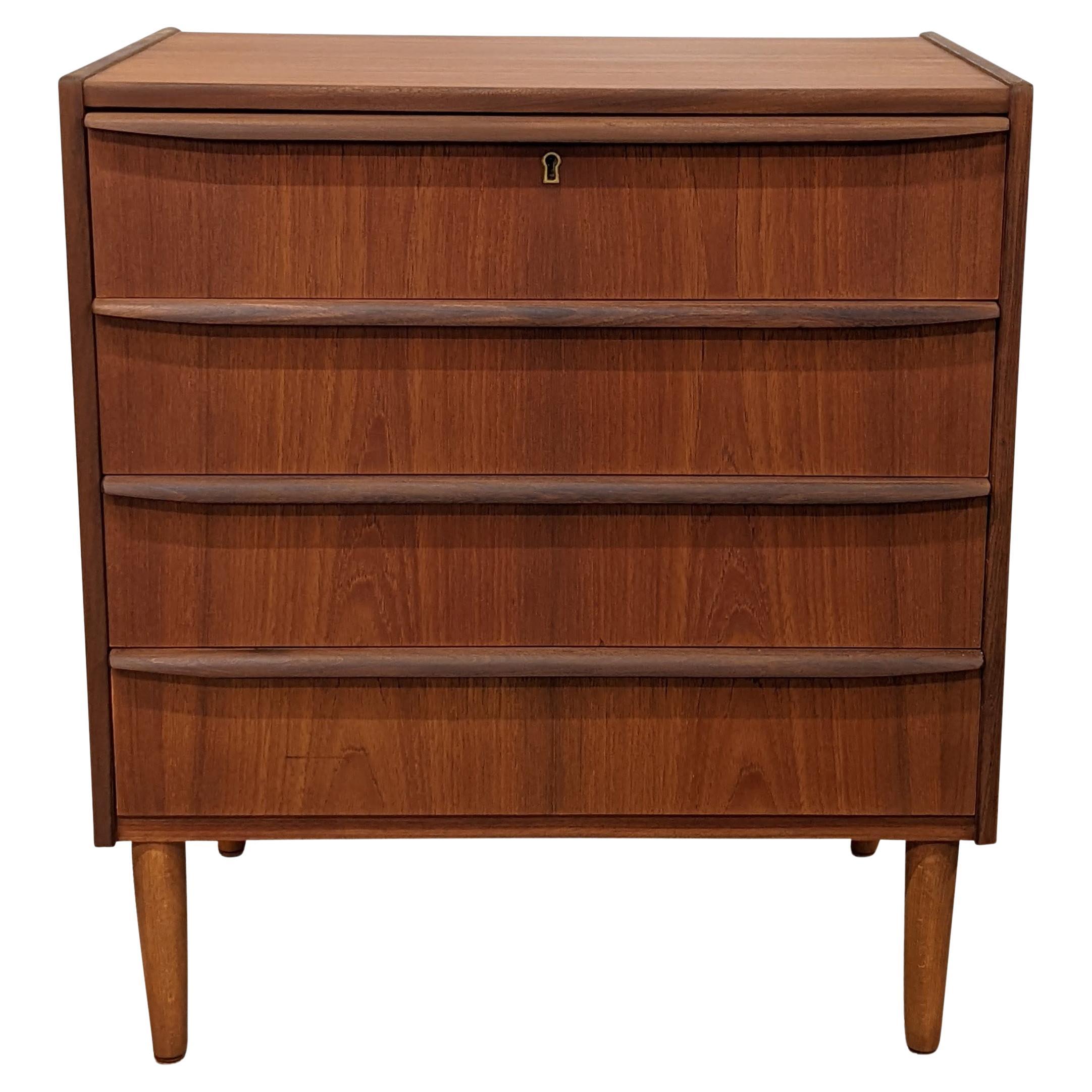 Vintage Danish MidCentury Modern Teak Vanity, Low Boy Dresser at 1stDibs