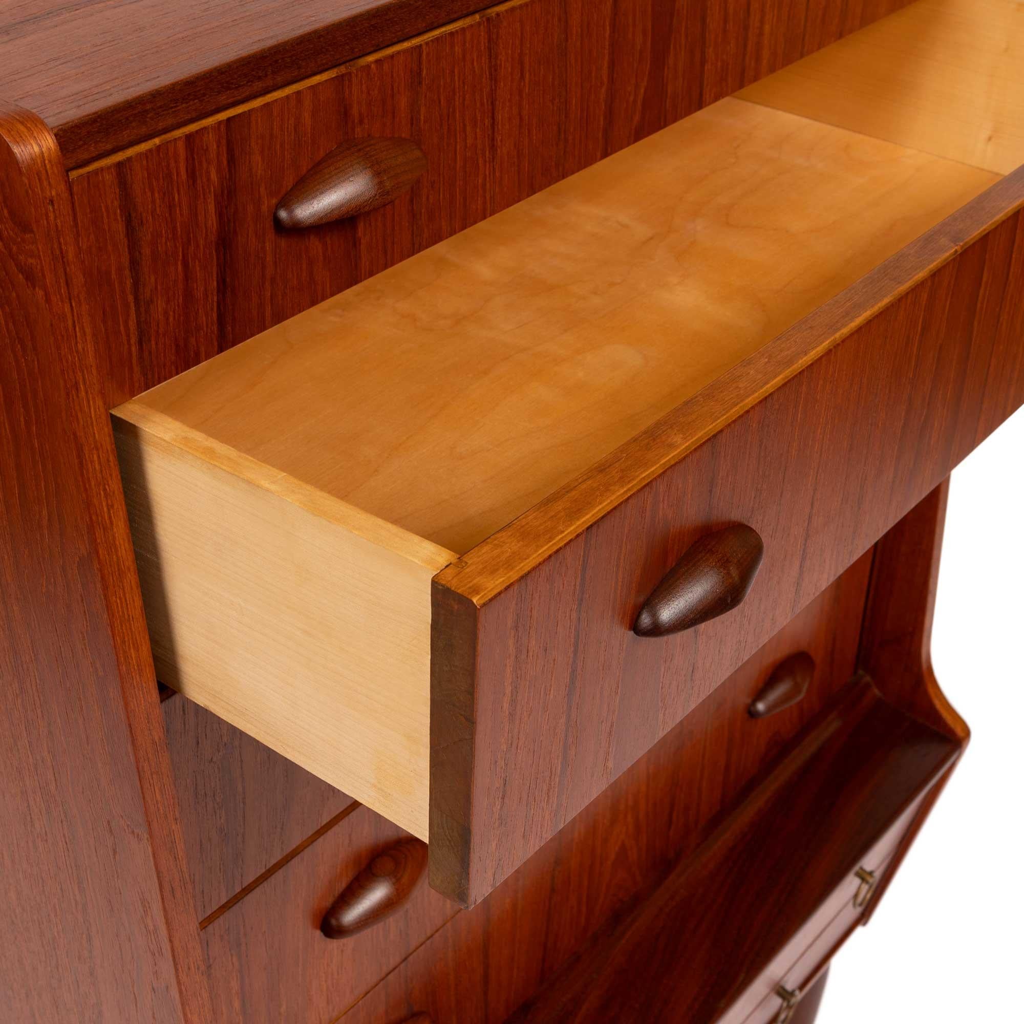 20th Century Vintage Danish Mid-Century Teak Eight Drawer Dresser 1960s