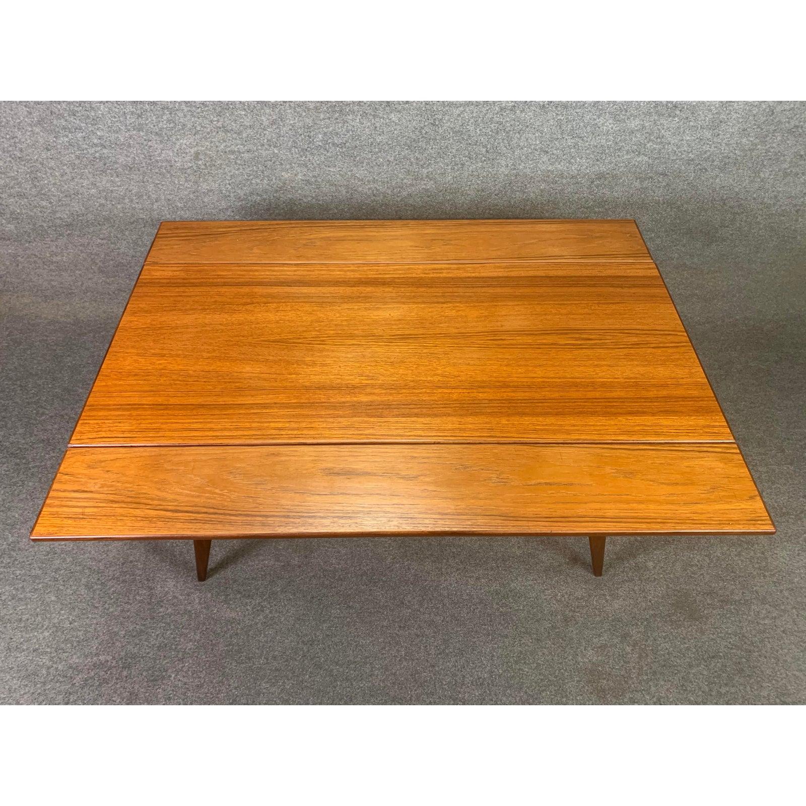 Woodwork Vintage Danish Midcentury Teak Elevator Coffee-Dining Table by B.C. Mobler