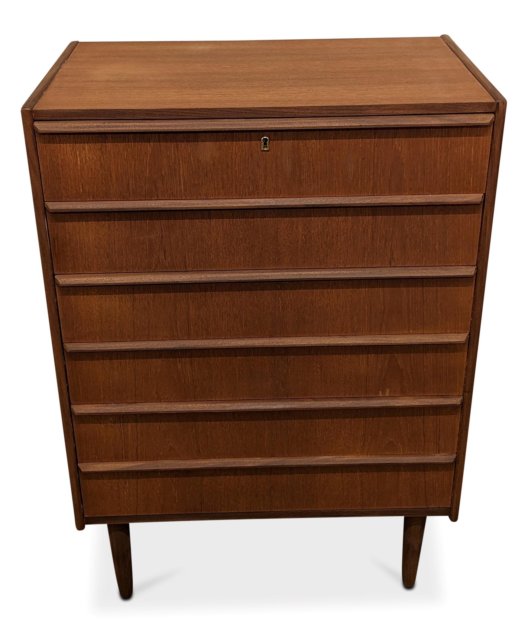 Mid-20th Century Vintage Danish Midcentury Teak High Boy Dresser, 022307 For Sale