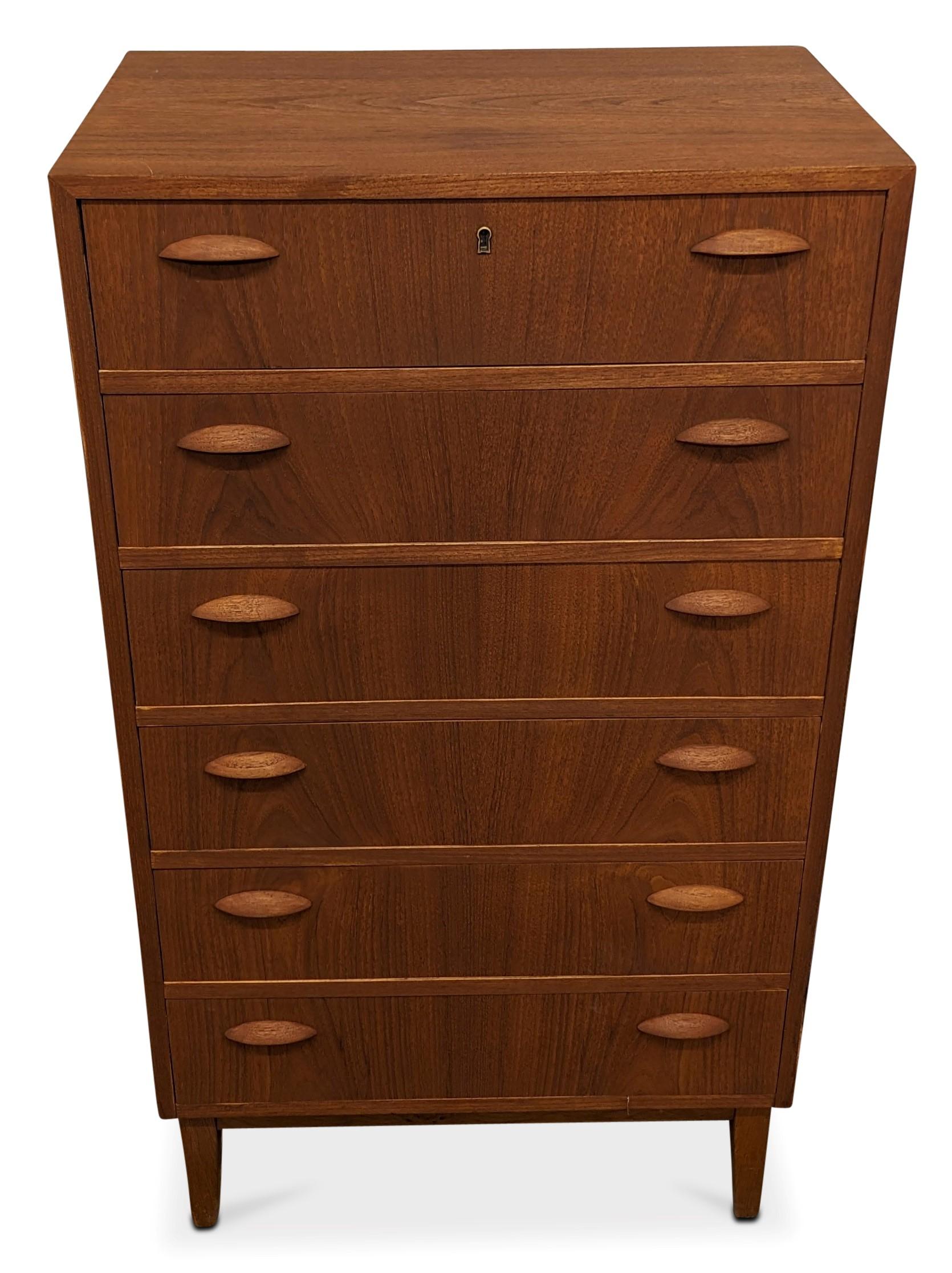 Mid-20th Century Vintage Danish Midcentury Teak High Boy Dresser, 022311