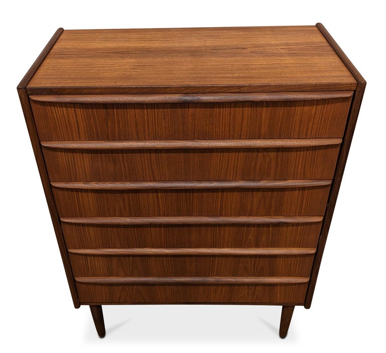 Vintage Danish Midcentury Teak High Boy Dresser, 022339 For Sale at 1stDibs