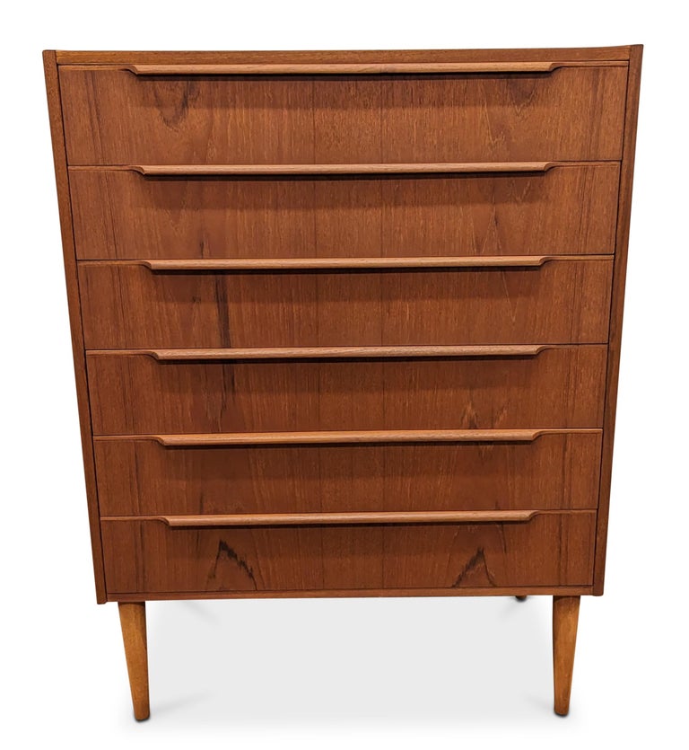 Vintage Danish Midcentury Teak High Boy Dresser, 022345 For Sale at 1stDibs