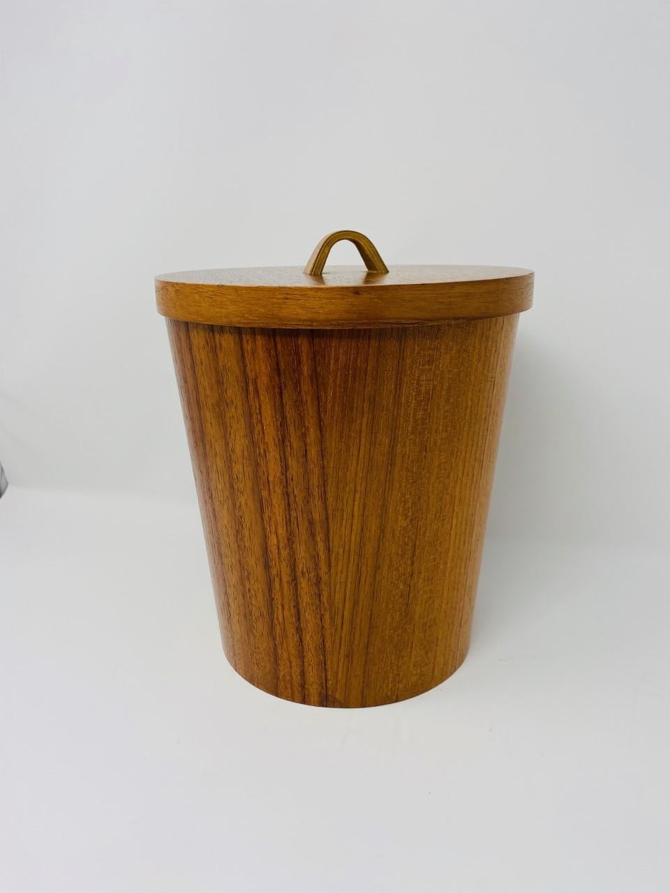 Aluminum Vintage Danish Midcentury Teak Ice Bucke, 1960s