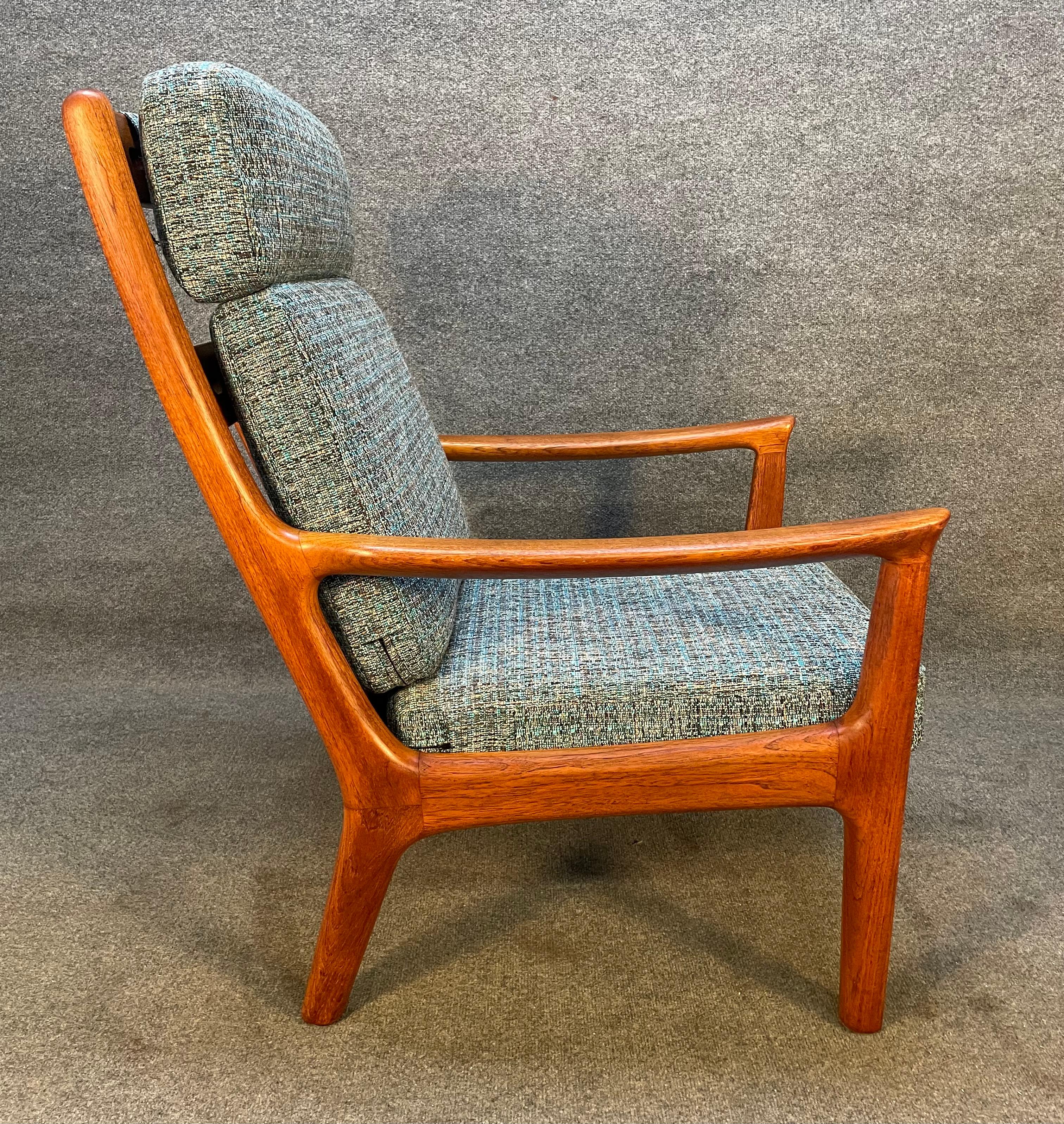 Scandinavian Modern Vintage Danish Mid-Century Teak Lounge Chair Attributed to Ole Wanscher