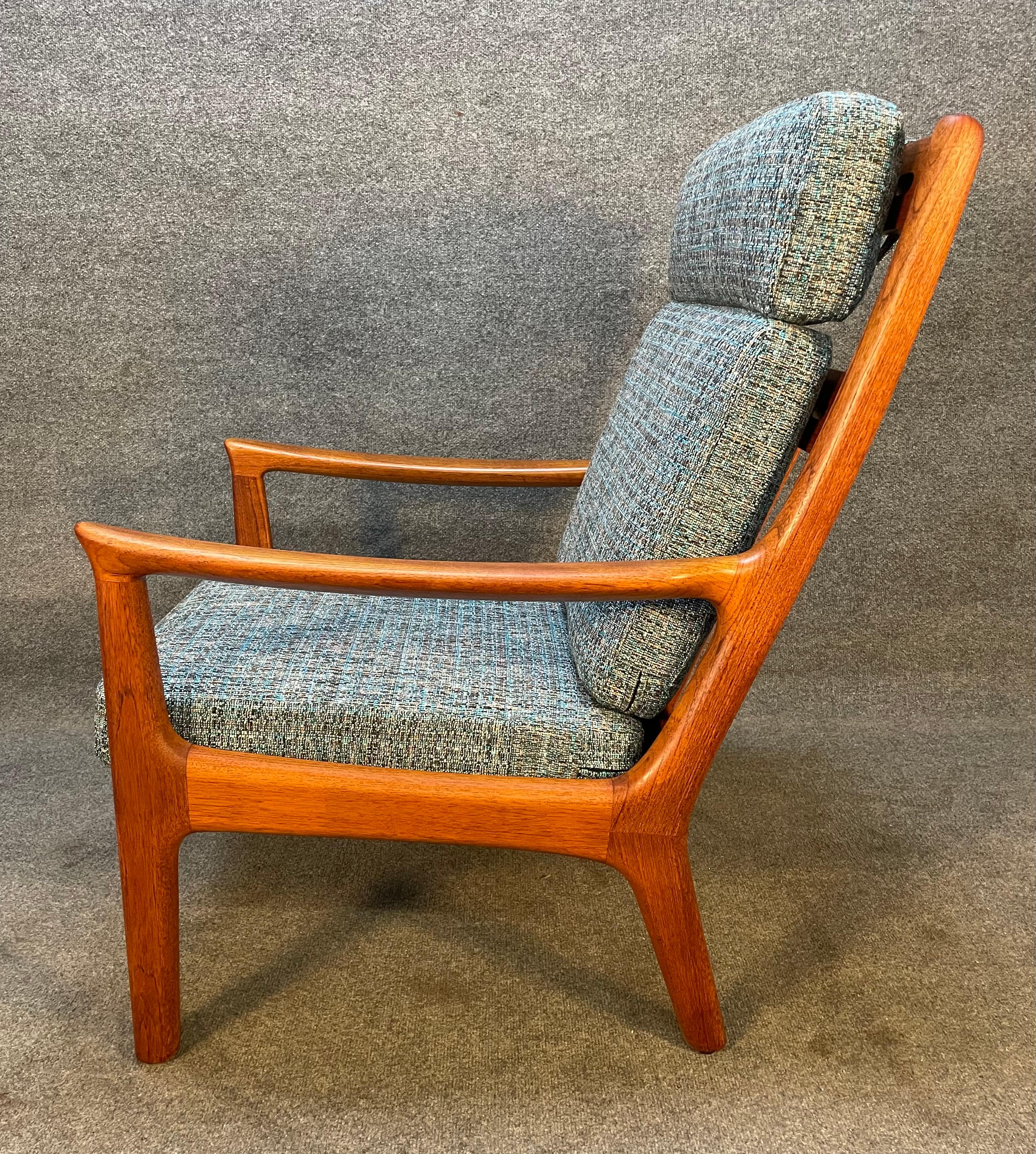 Vintage Danish Mid-Century Teak Lounge Chair Attributed to Ole Wanscher In Good Condition In San Marcos, CA