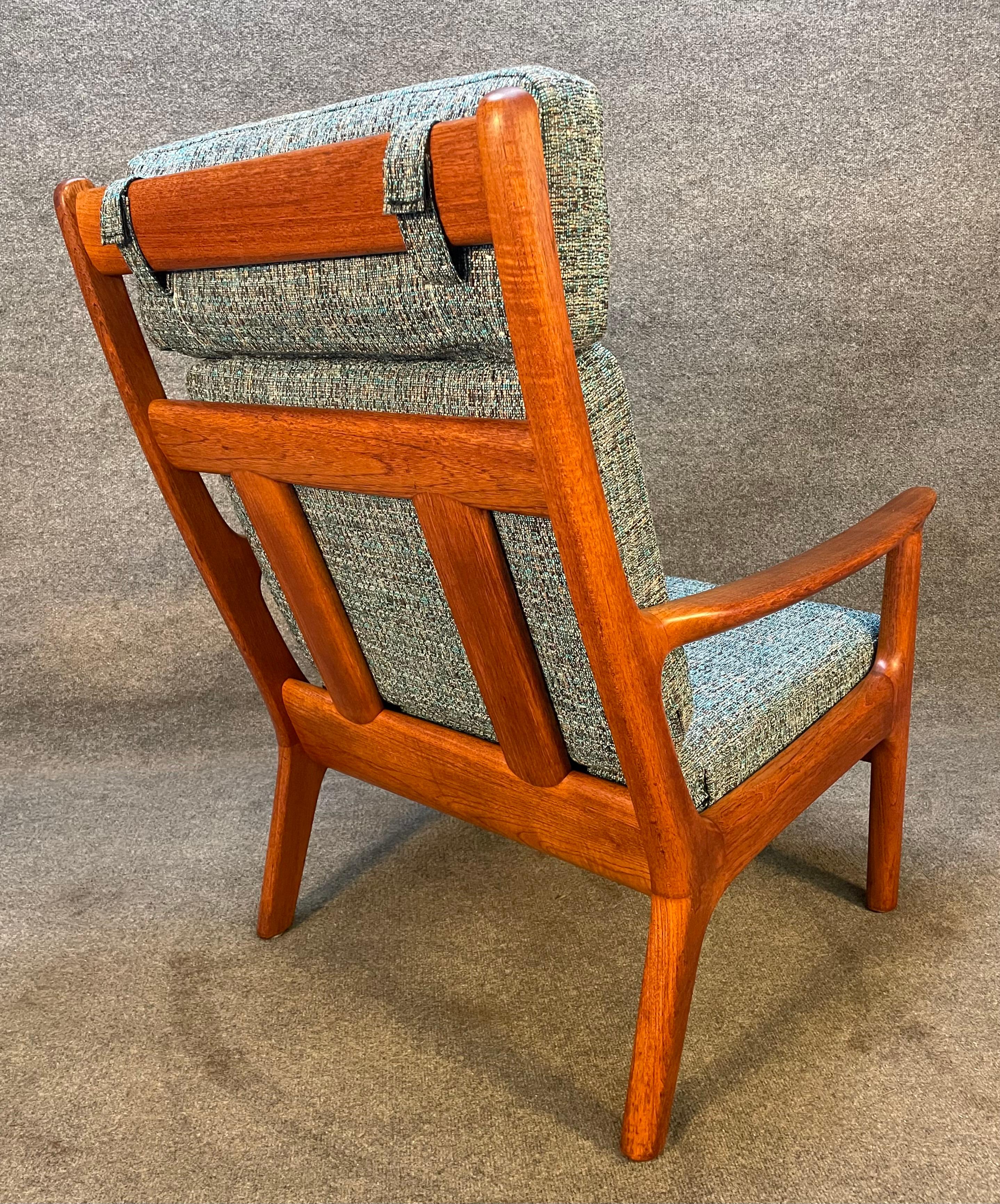 Vintage Danish Mid-Century Teak Lounge Chair Attributed to Ole Wanscher 1