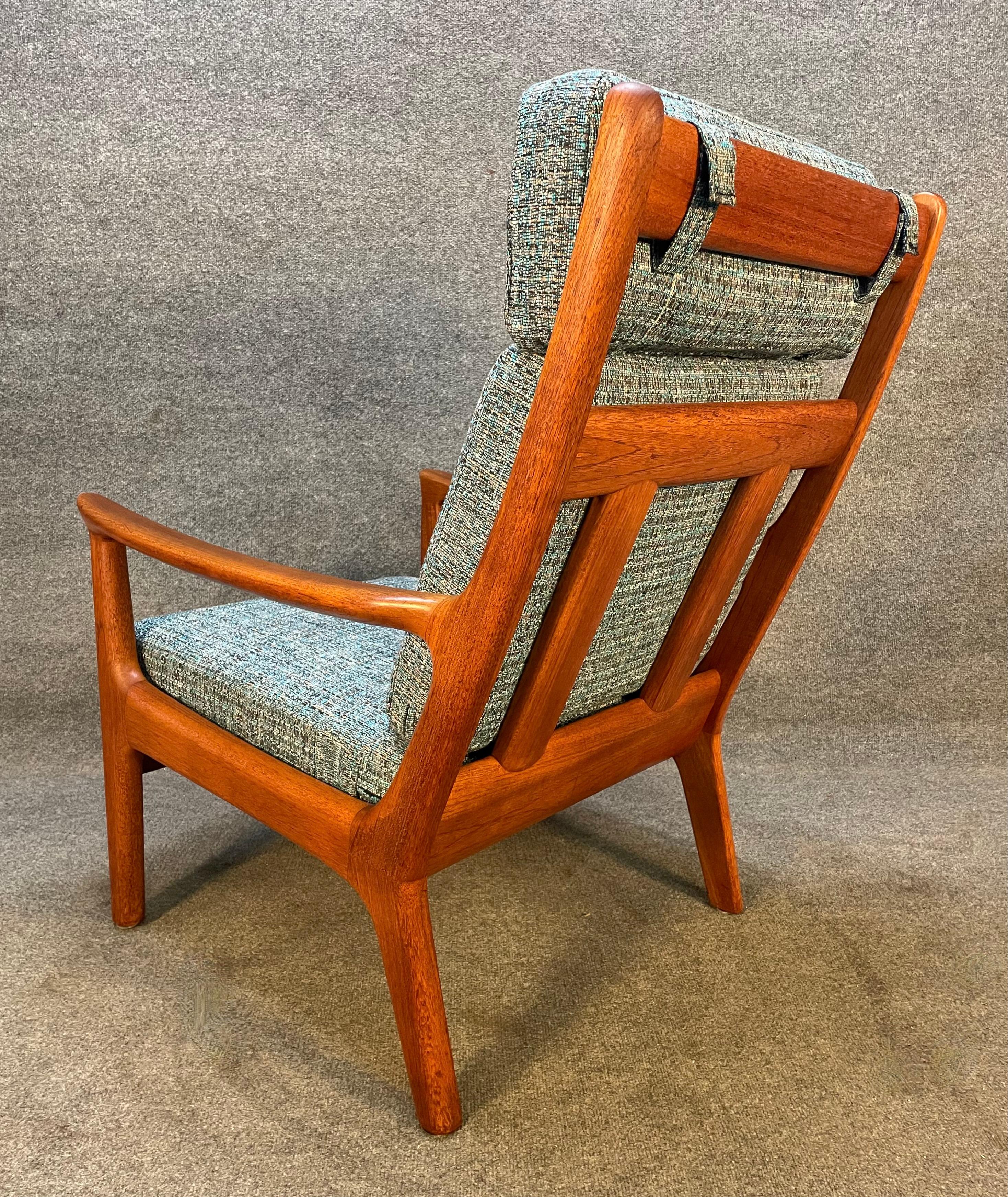 Vintage Danish Mid-Century Teak Lounge Chair Attributed to Ole Wanscher 2