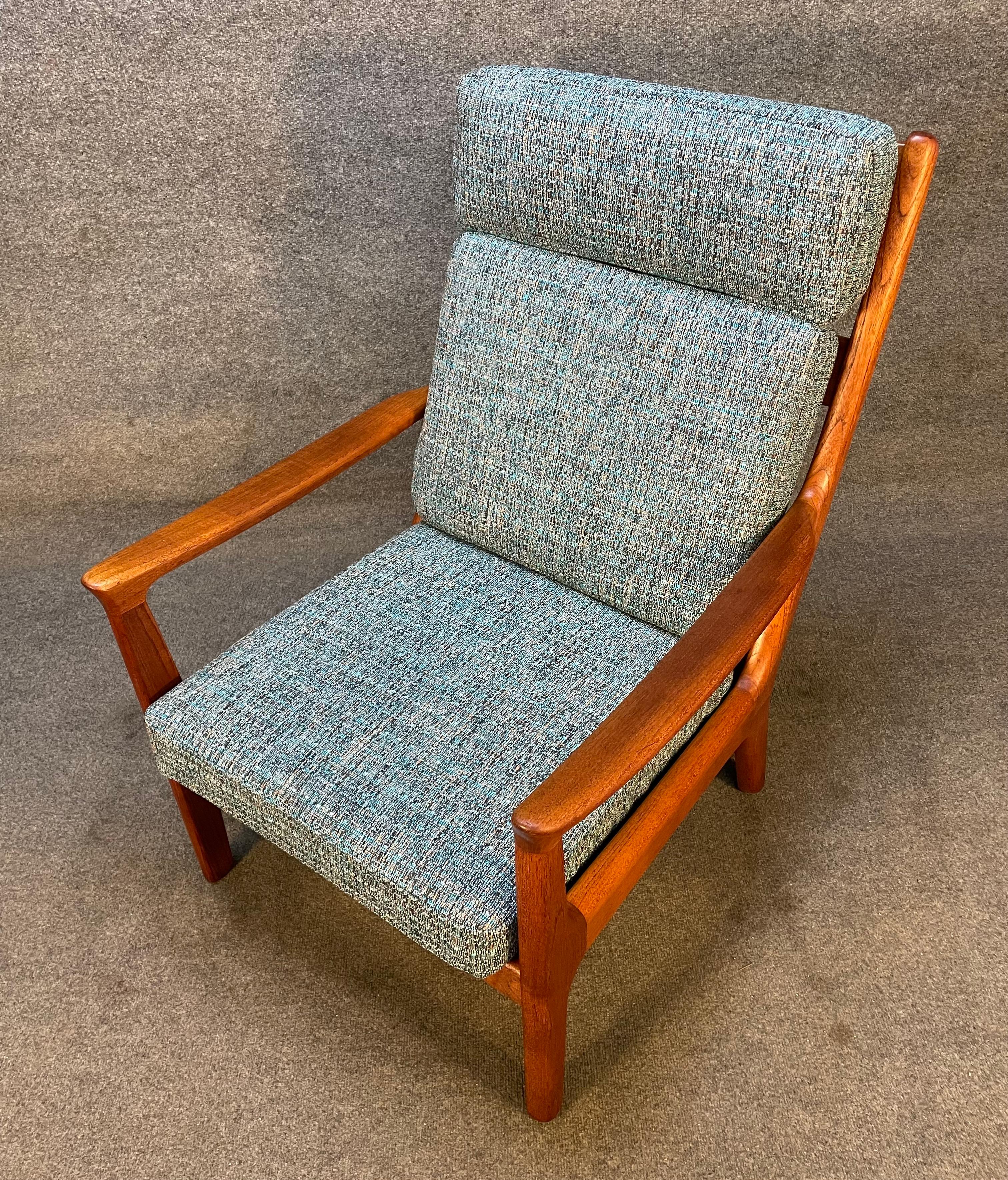 Vintage Danish Mid-Century Teak Lounge Chair Attributed to Ole Wanscher 3