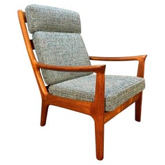 Vintage Danish Mid-Century Teak Lounge Chair Attributed to Ole Wanscher