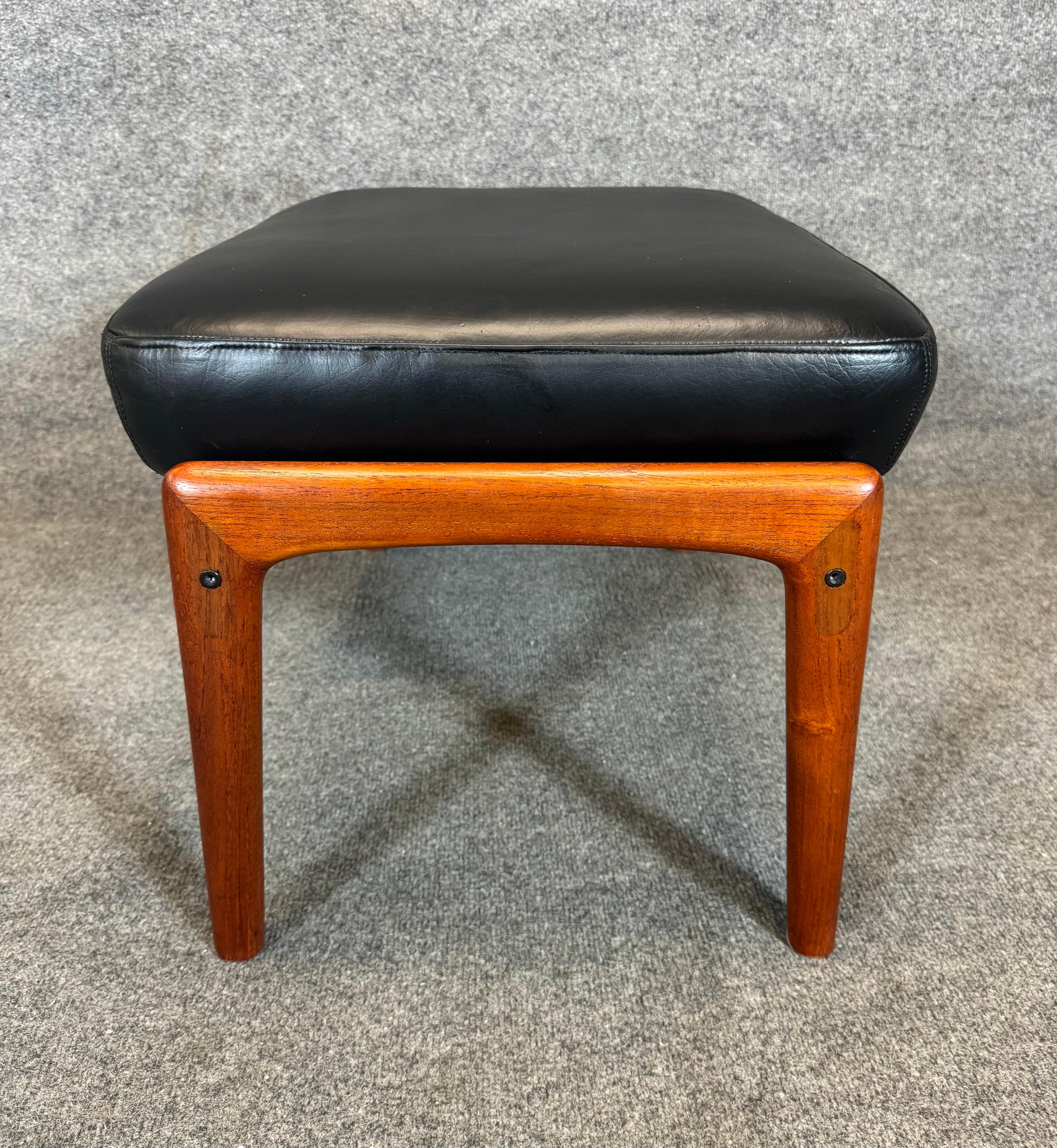 Vintage Danish Mid Century Teak Lounge Chair + Ottoman by Folke Ohlsson for DUX 3