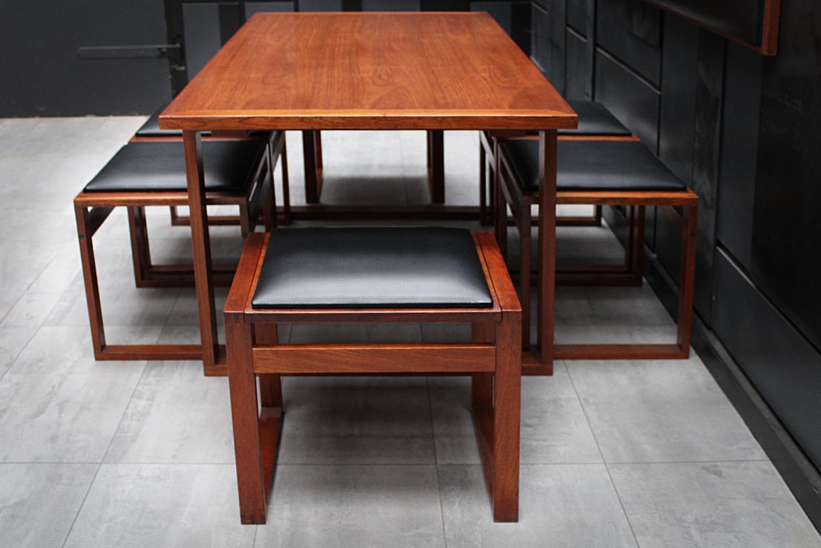 Vintage Danish Midcentury Teak Lounge Dining Table and Stools by Erik Buch In Good Condition In Highclere, Newbury