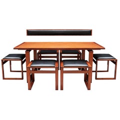 Vintage Danish Midcentury Teak Lounge Dining Table and Stools by Erik Buch