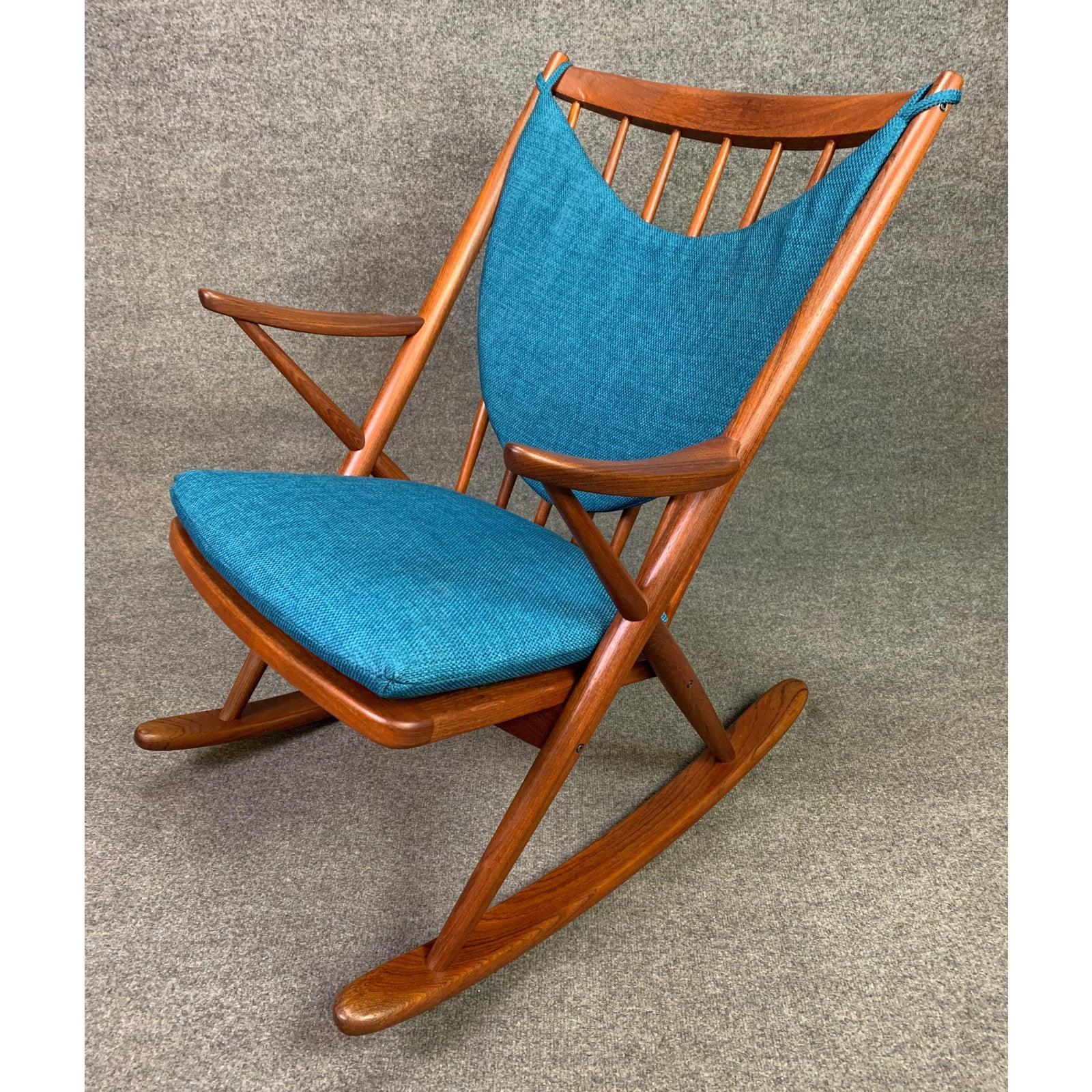 Want to add a Frank Sinatra/Palm Springs vibe to your interior? Well you can...
Here is a beautiful vintage Scandinavian Modern rocker designed by Frank Reenskaug and manufactured by Bramin Mobelfabrik in Denmark in the 1950s.
This comfortable