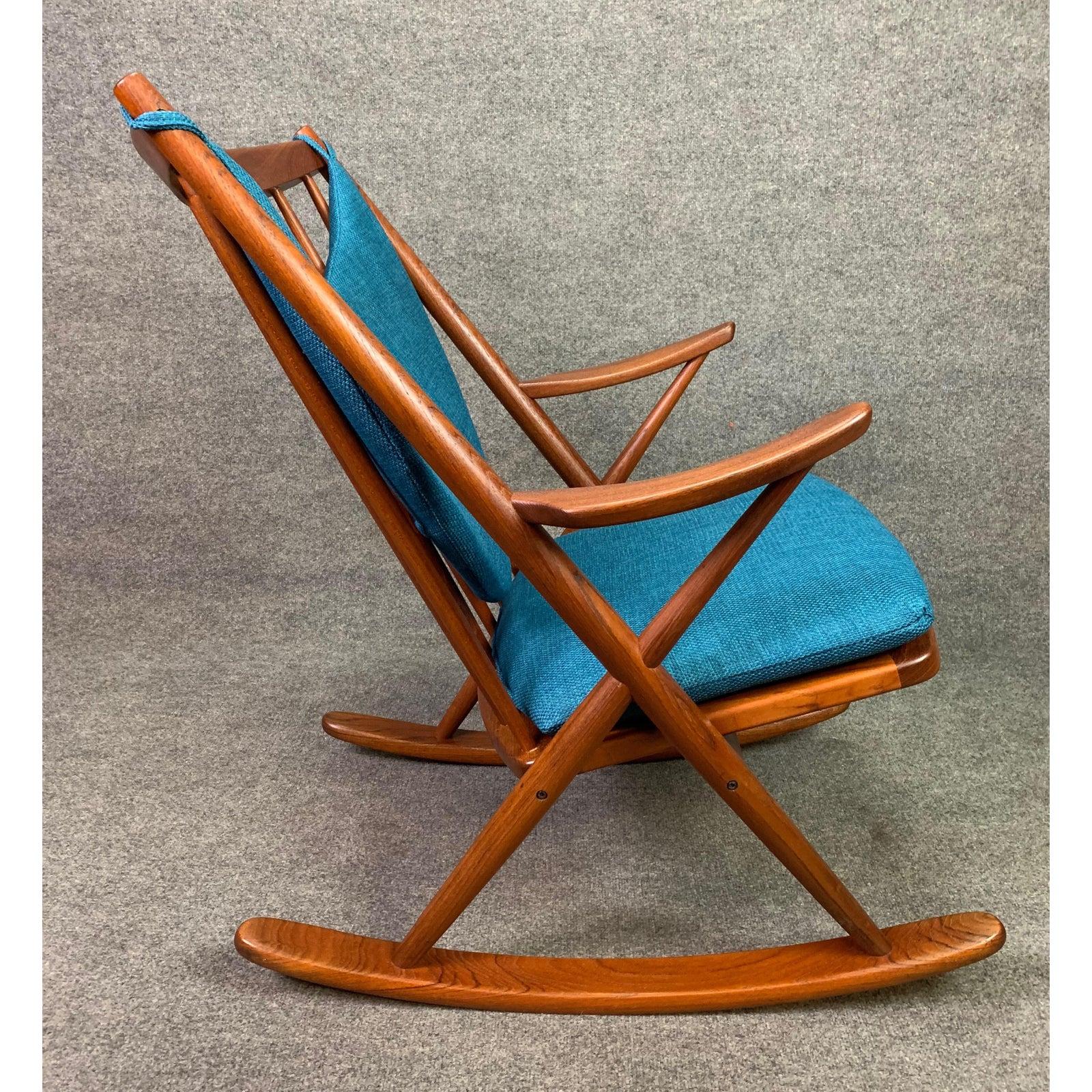 mid century teak rocking chair
