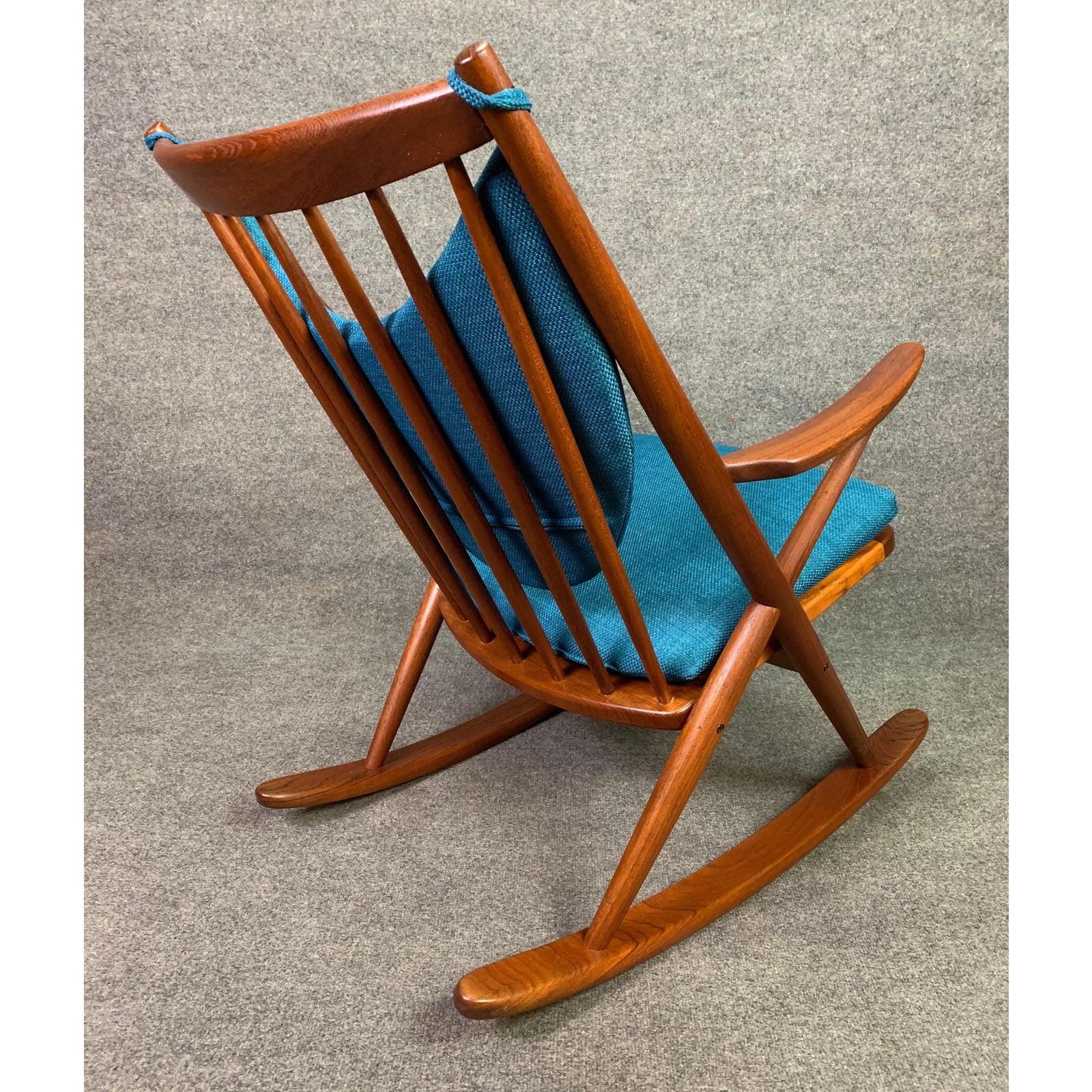 Scandinavian Modern Vintage Danish Midcentury Teak Rocking Chair by Frank Reenskaug for Bramin