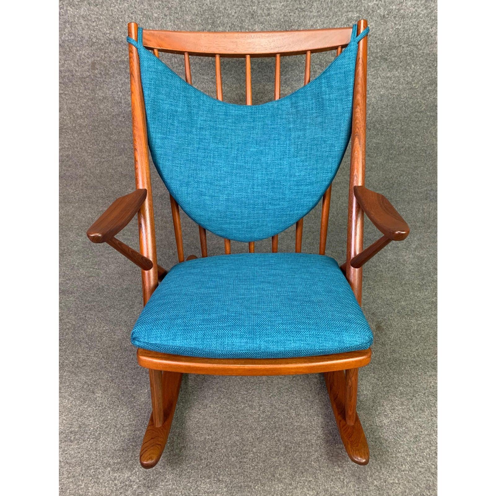Woodwork Vintage Danish Midcentury Teak Rocking Chair by Frank Reenskaug for Bramin