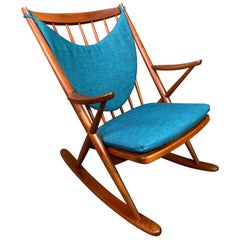 Vintage Danish Midcentury Teak Rocking Chair by Frank Reenskaug for Bramin