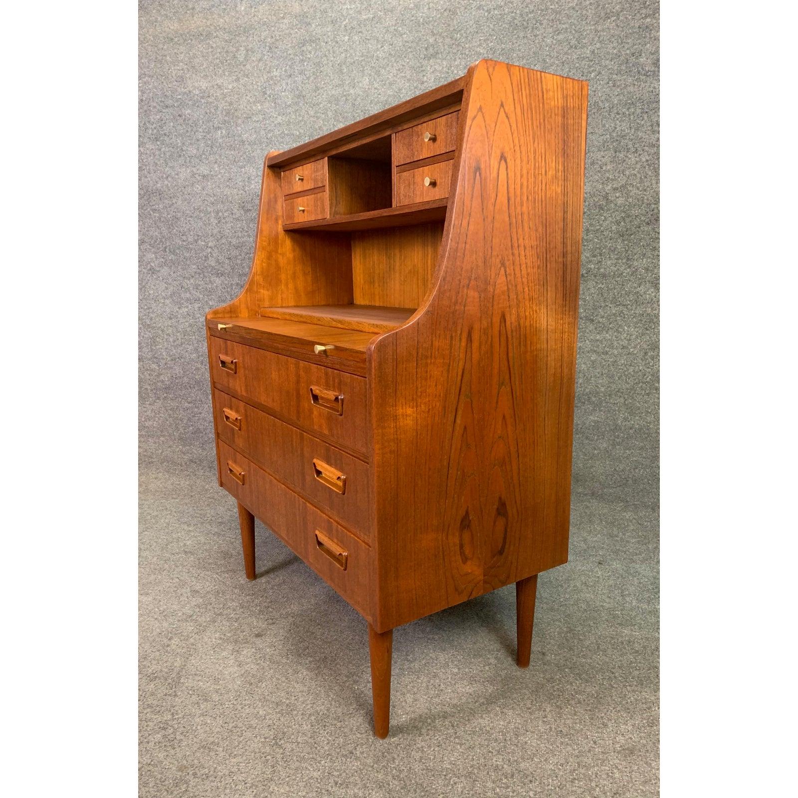 Woodwork Vintage Danish Midcentury Teak Secretary Desk by Gunnar Nielsen Tibergaard