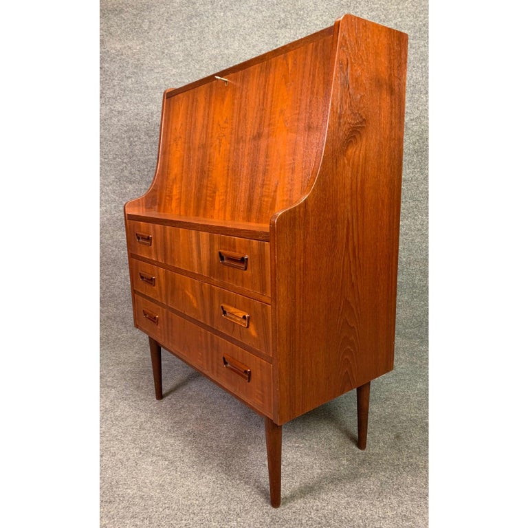 Vintage Danish Midcentury Teak Secretary Desk by Gunner Tibergaard at