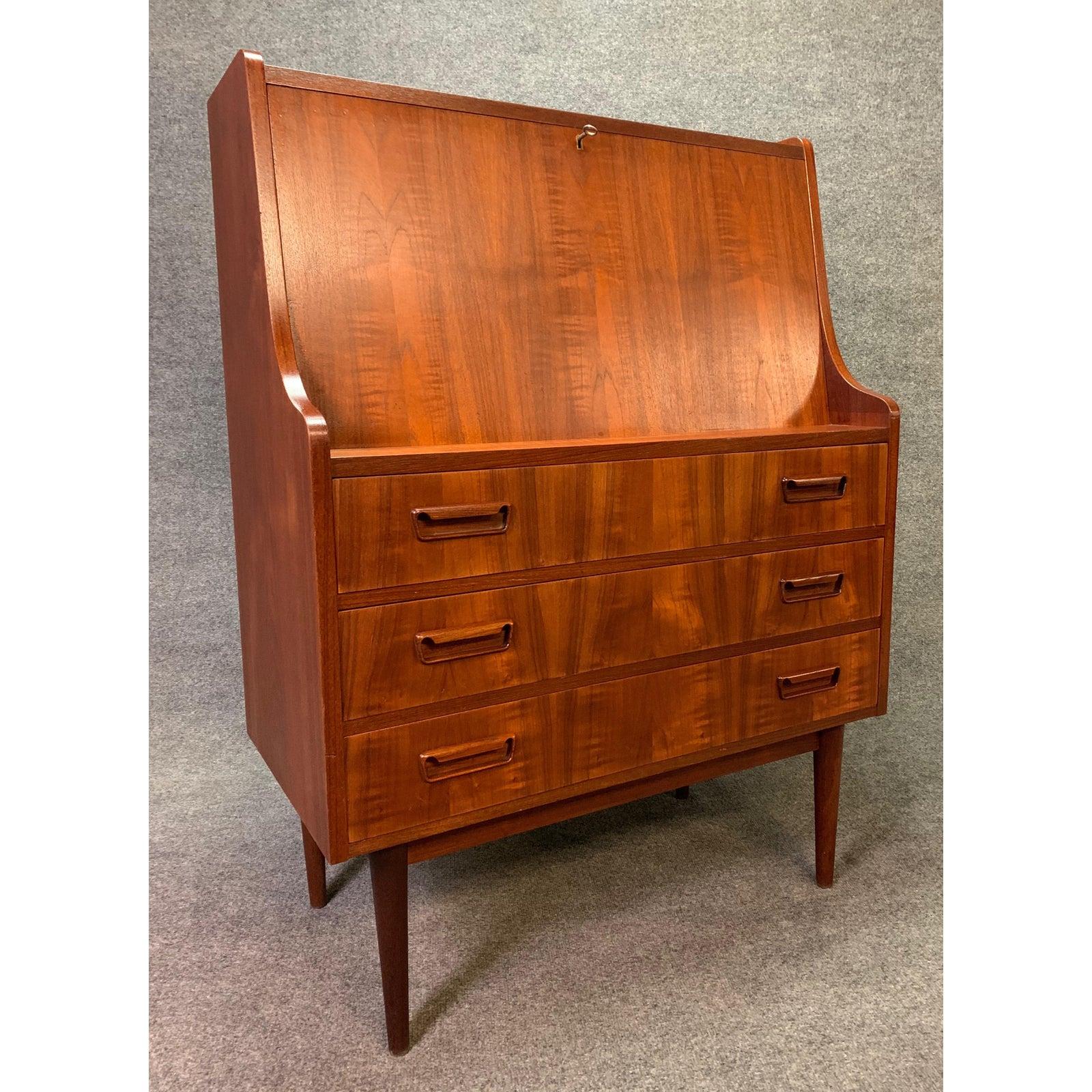 Woodwork Vintage Danish Midcentury Teak Secretary Desk by Gunner Tibergaard