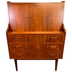 Vintage Danish Midcentury Teak Secretary Desk by Gunner Tibergaard