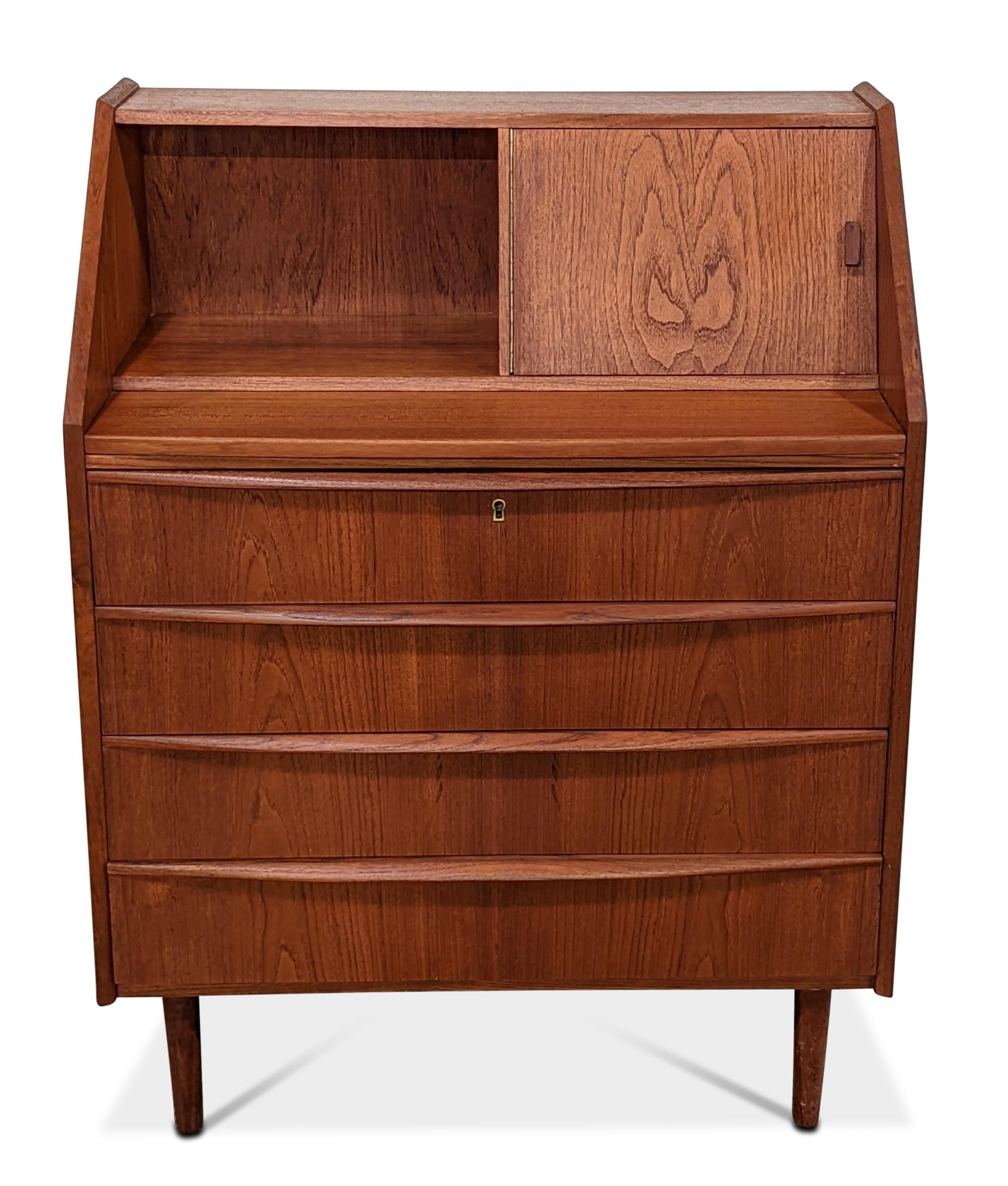 Mid-Century Modern Vintage Danish Mid-Century Teak Secretary Desk 