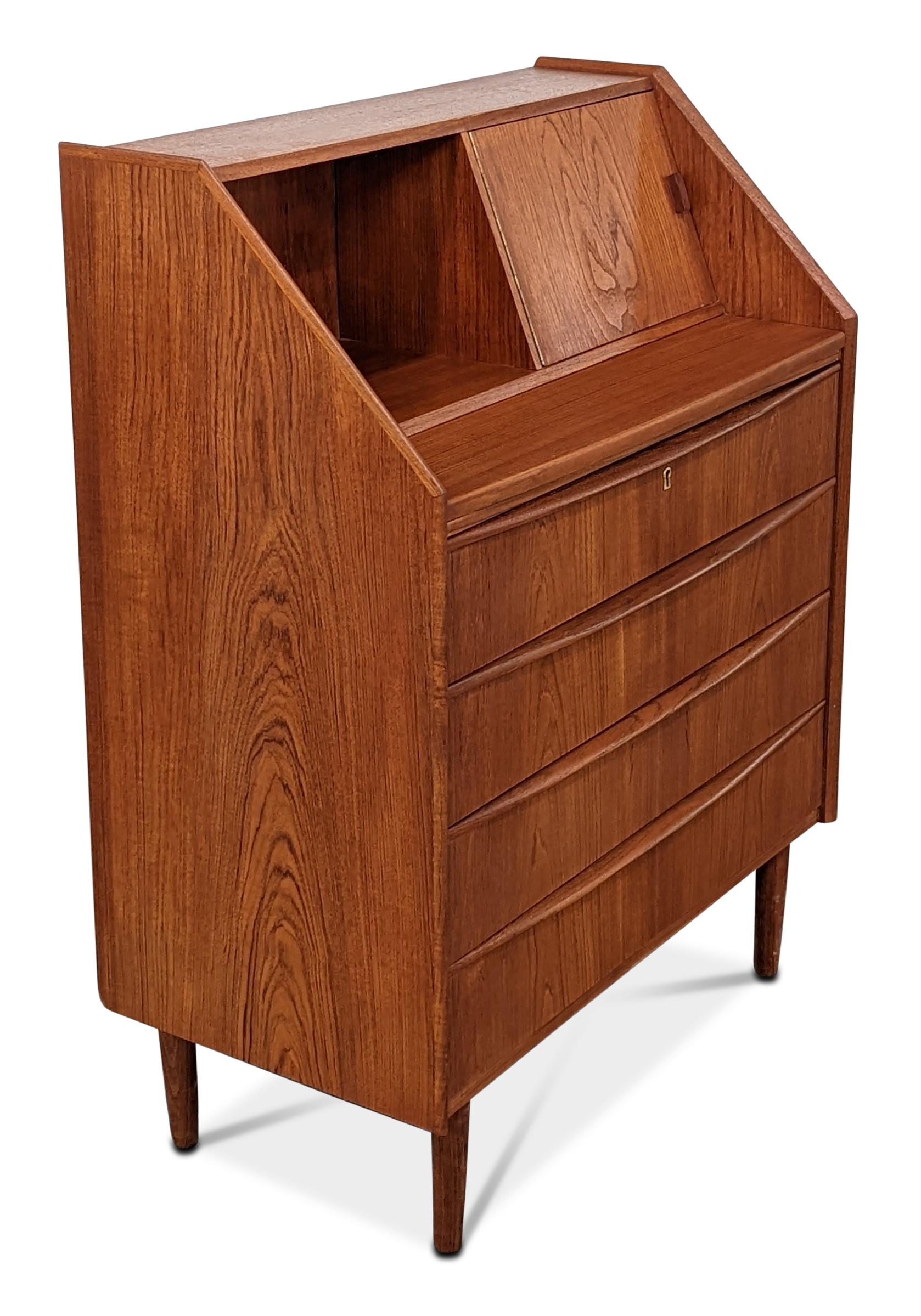 Vintage Danish Mid-Century Teak Secretary Desk 
